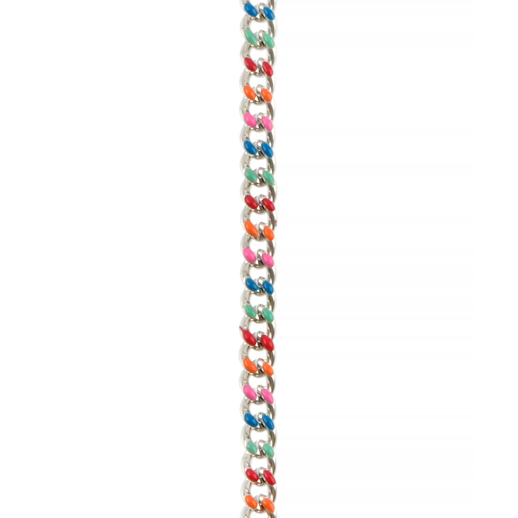 6 Pack: 18" Rhodium Enamel Curb Chain by Bead Landing™