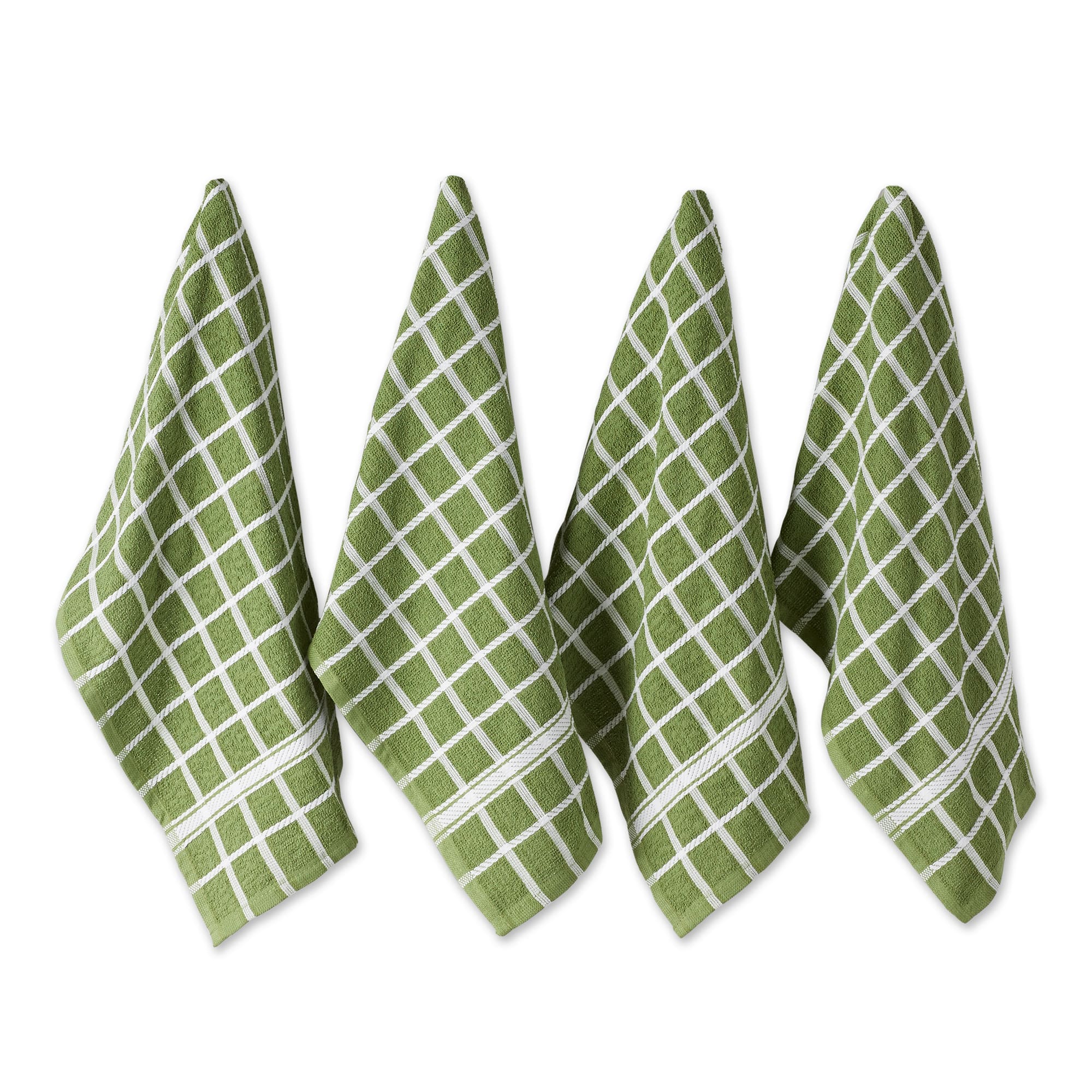 DII® Solid Windowpane Terry Dishtowels, 4ct.