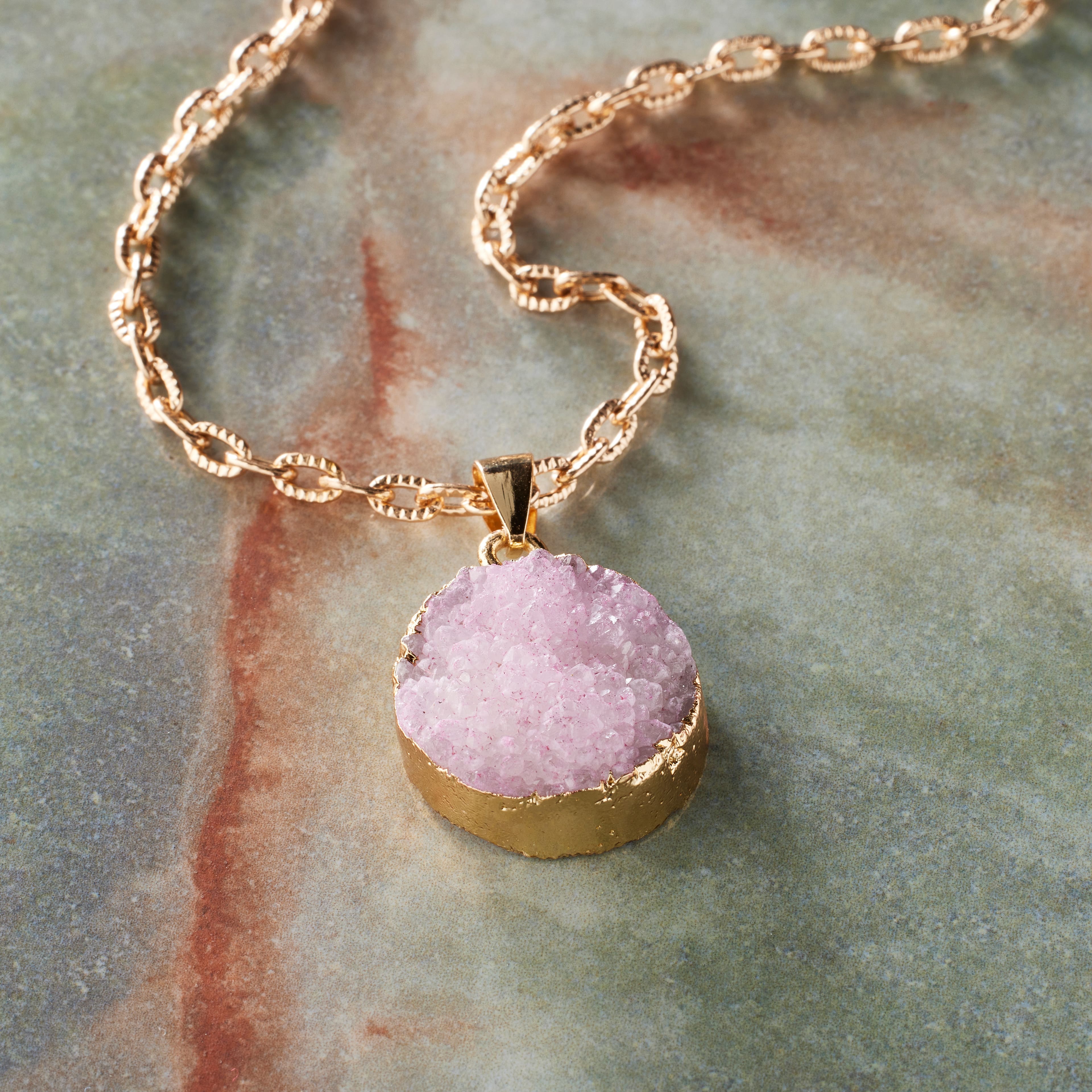 Dyed Druzy Quartz Round Pendant by Bead Landing&#x2122;