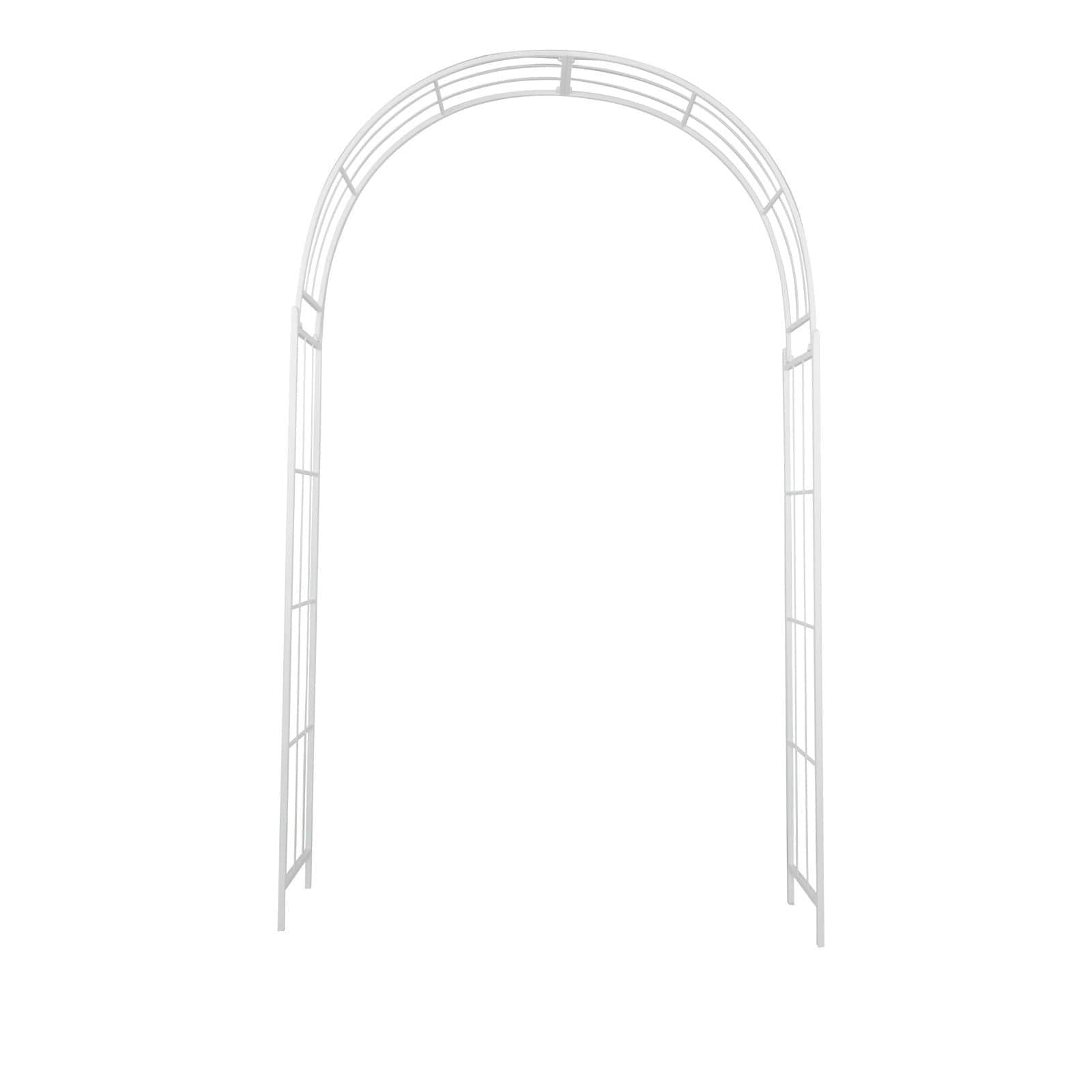 White Iron Contemporary Garden Arbor, 91&#x22; x 54&#x22; x 15&#x22;