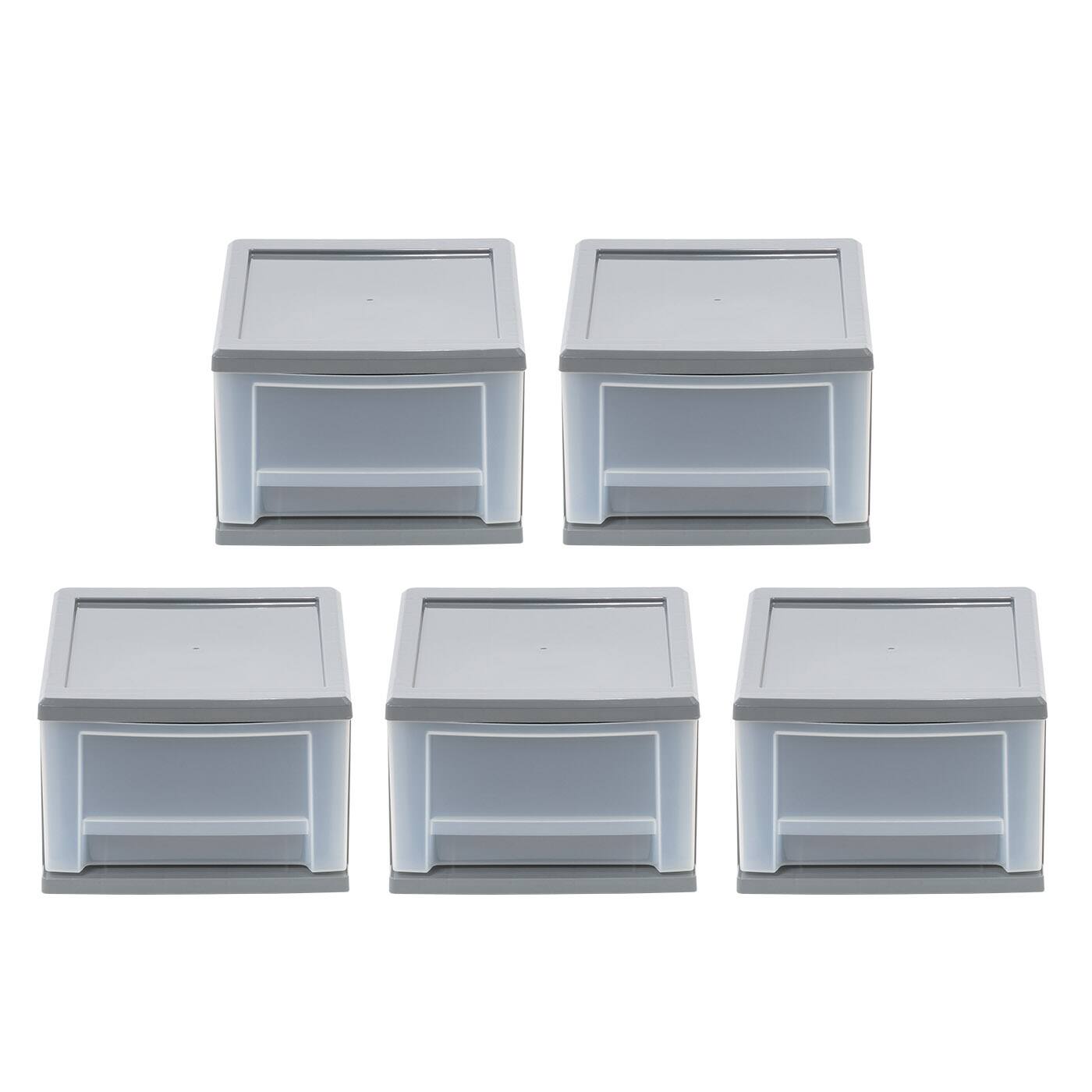 Iris&#xAE; 6.5qt. Gray Stackable Drawer, 5 Pack 