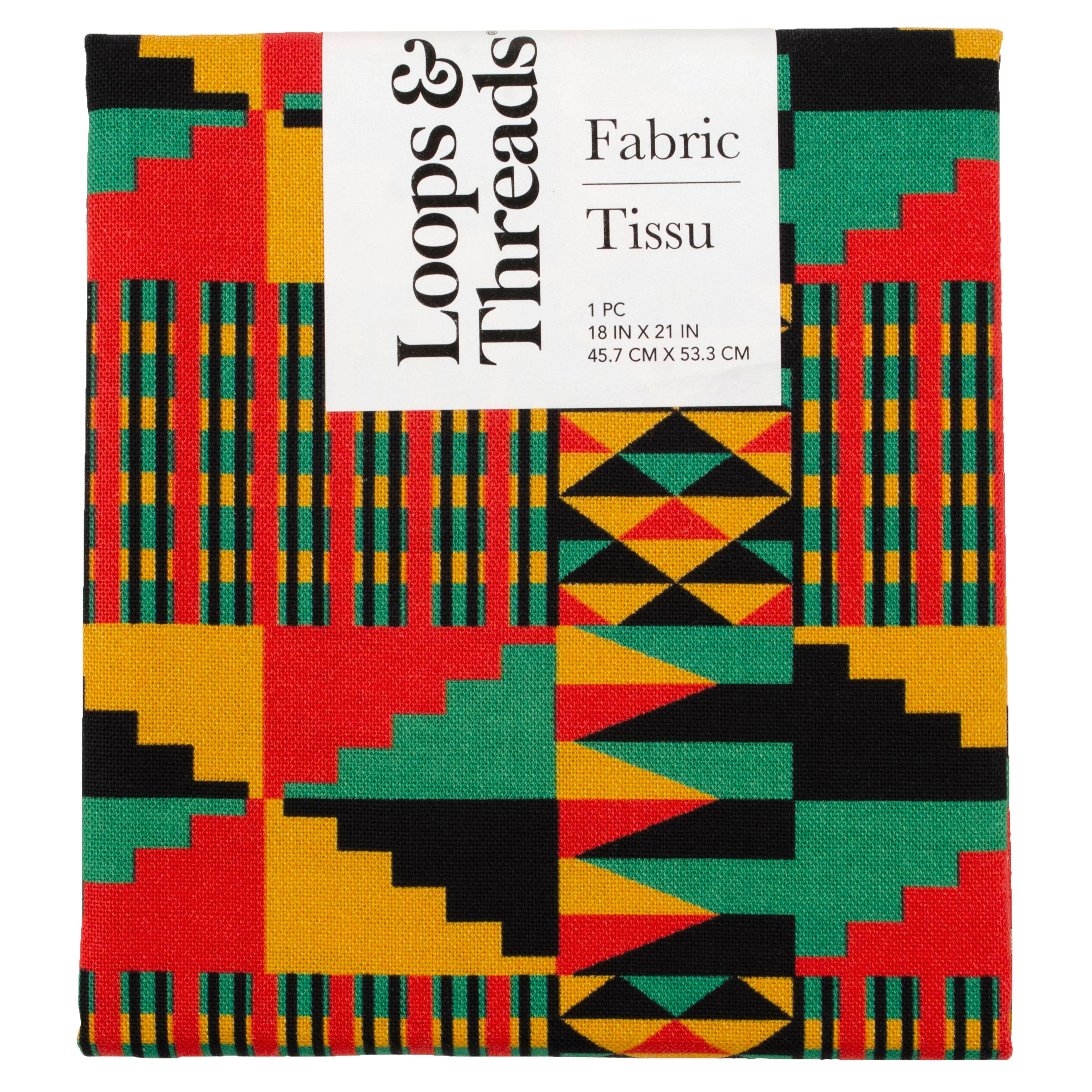 Kente Cotton Fabric Piece by Loops & Threads®