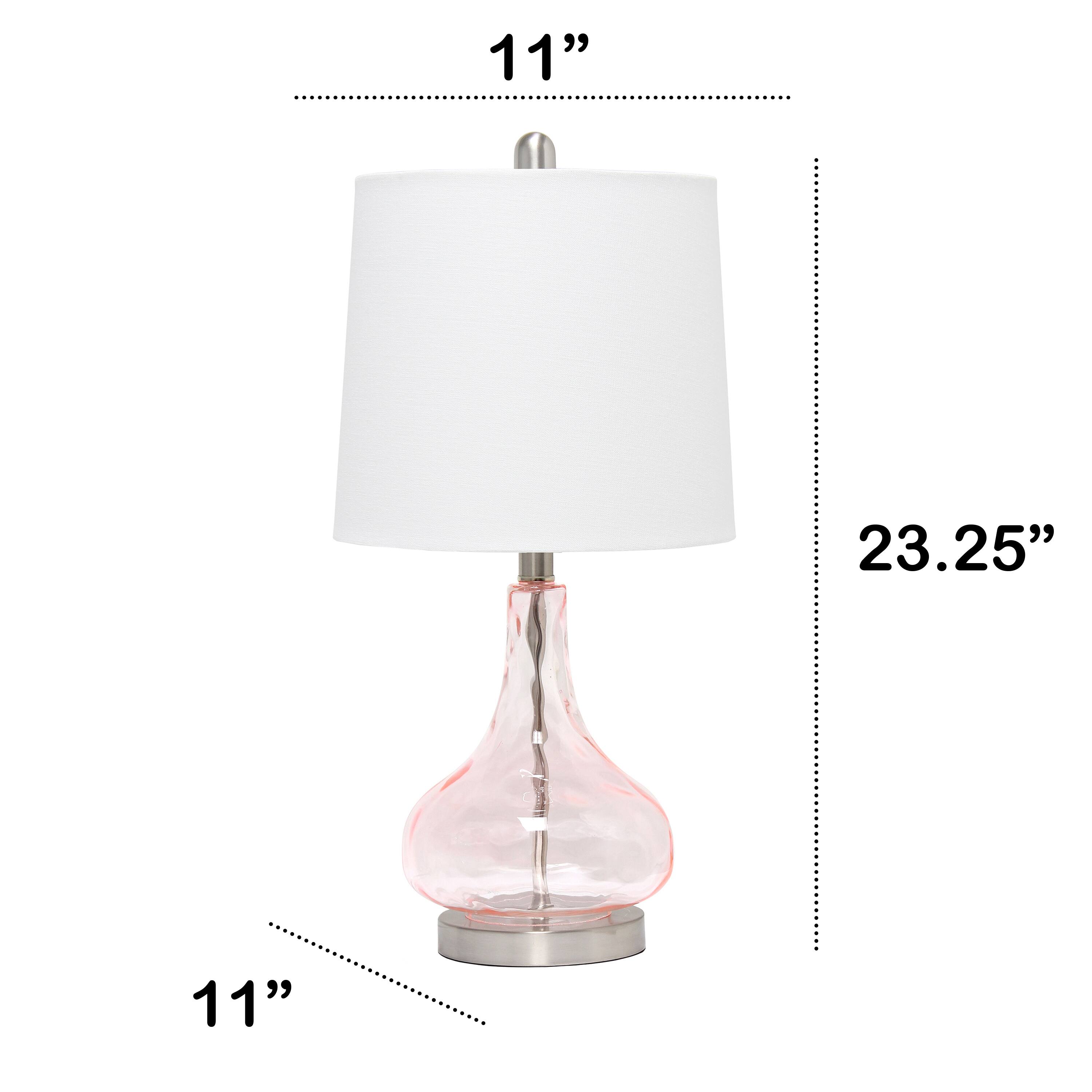 Lalia Home 23" Glass Table Lamp with White Fabric Shade