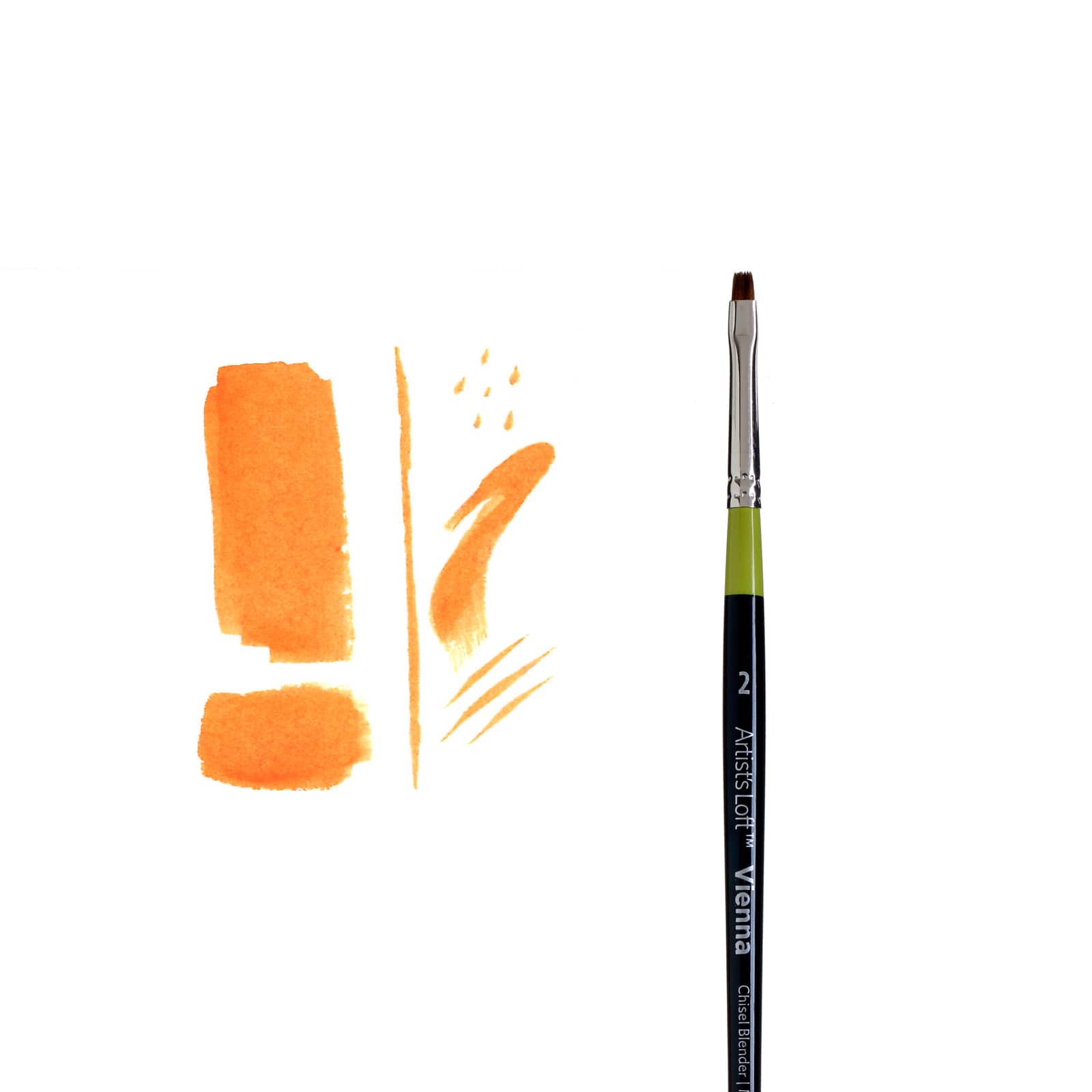 Golden Taklon Short Handle Chisel Blender Brush by Artist's Loft™ Vienna