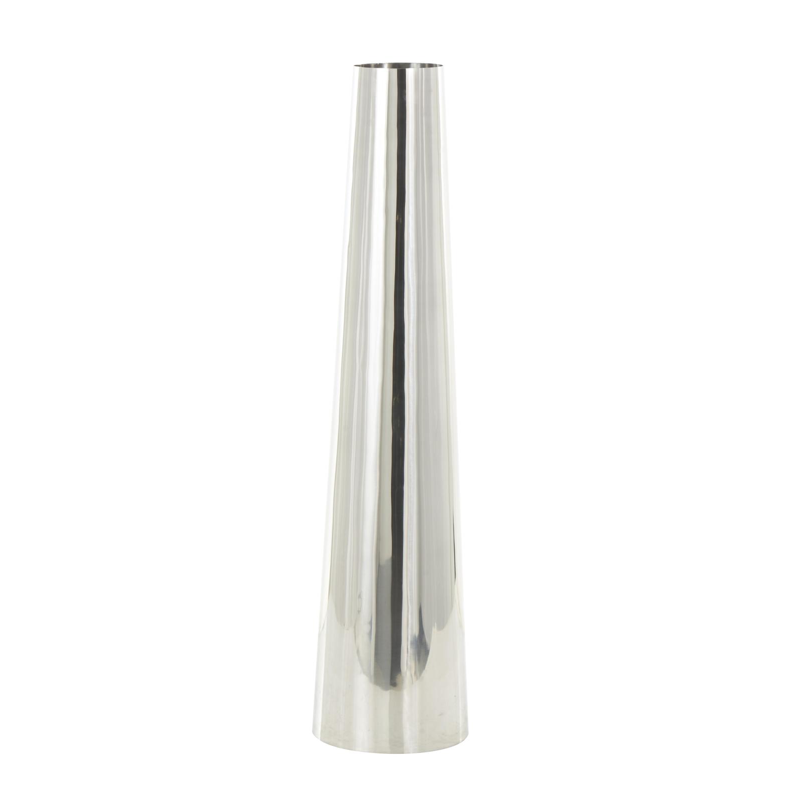 Silver Stainless Steel Metal Minimalistic Tall Floor Cone Vase