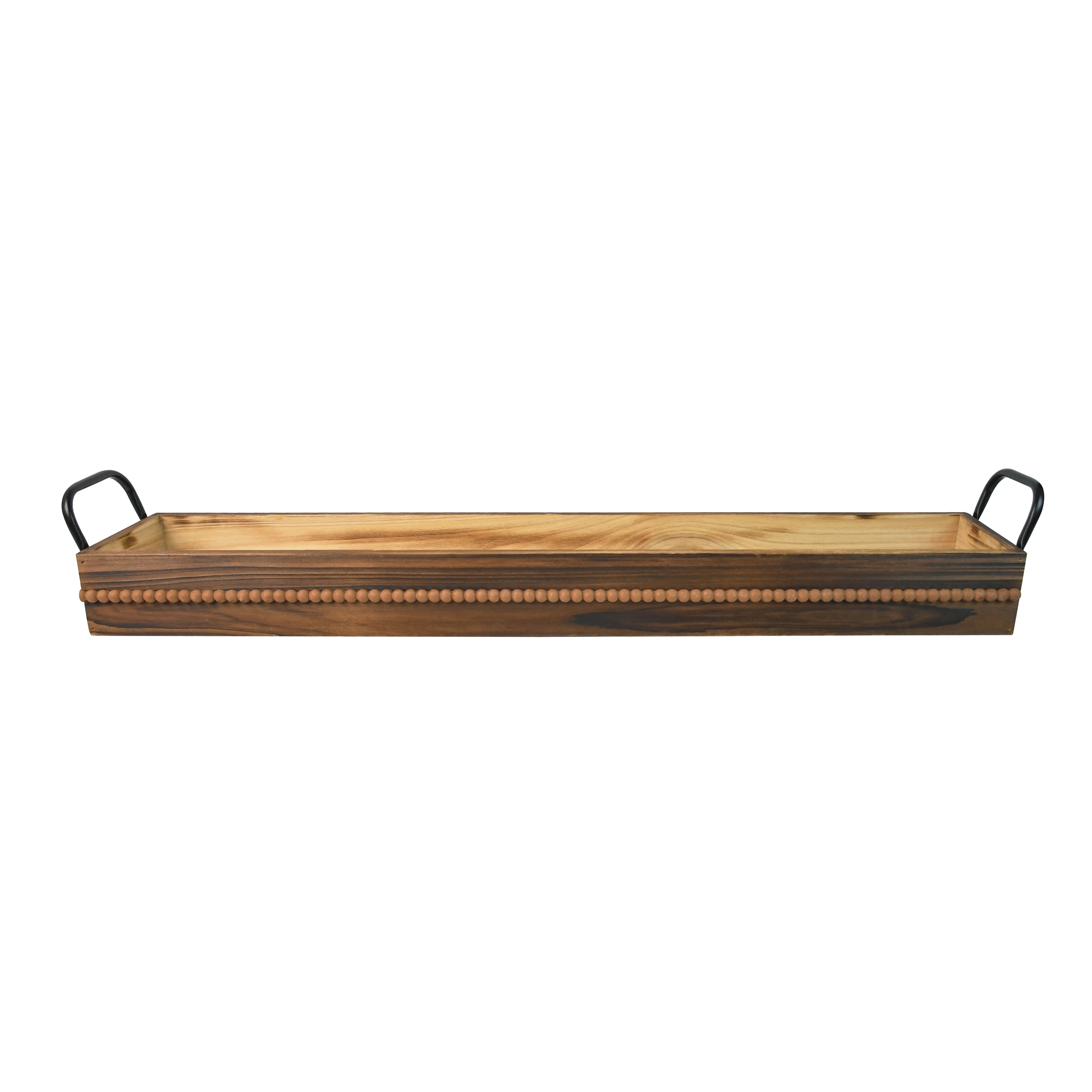 29&#x22; Long Beaded Wood Tray by Ashland&#xAE;