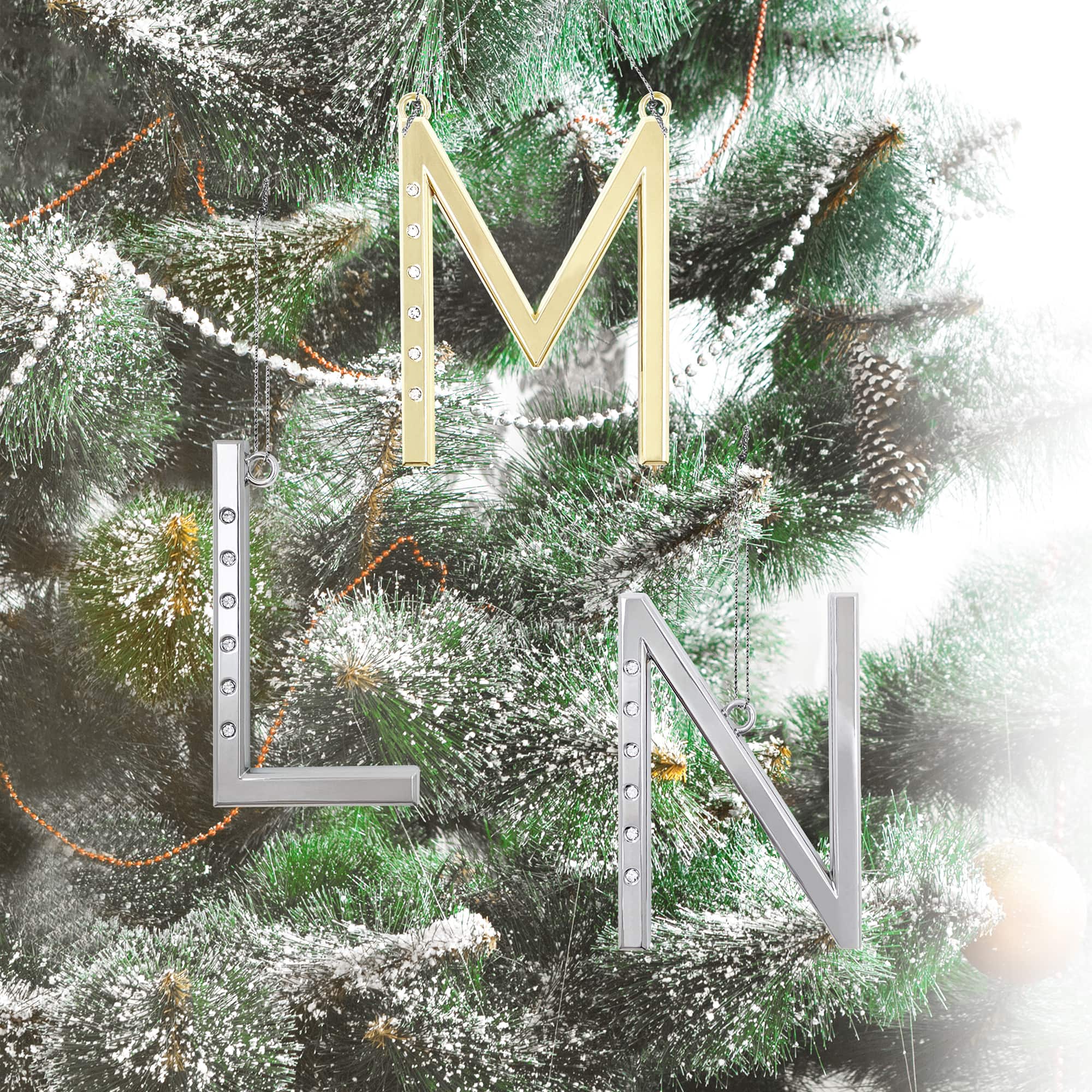 Metal Monogram Ornament with Rhinestones by Ashland&#xAE;