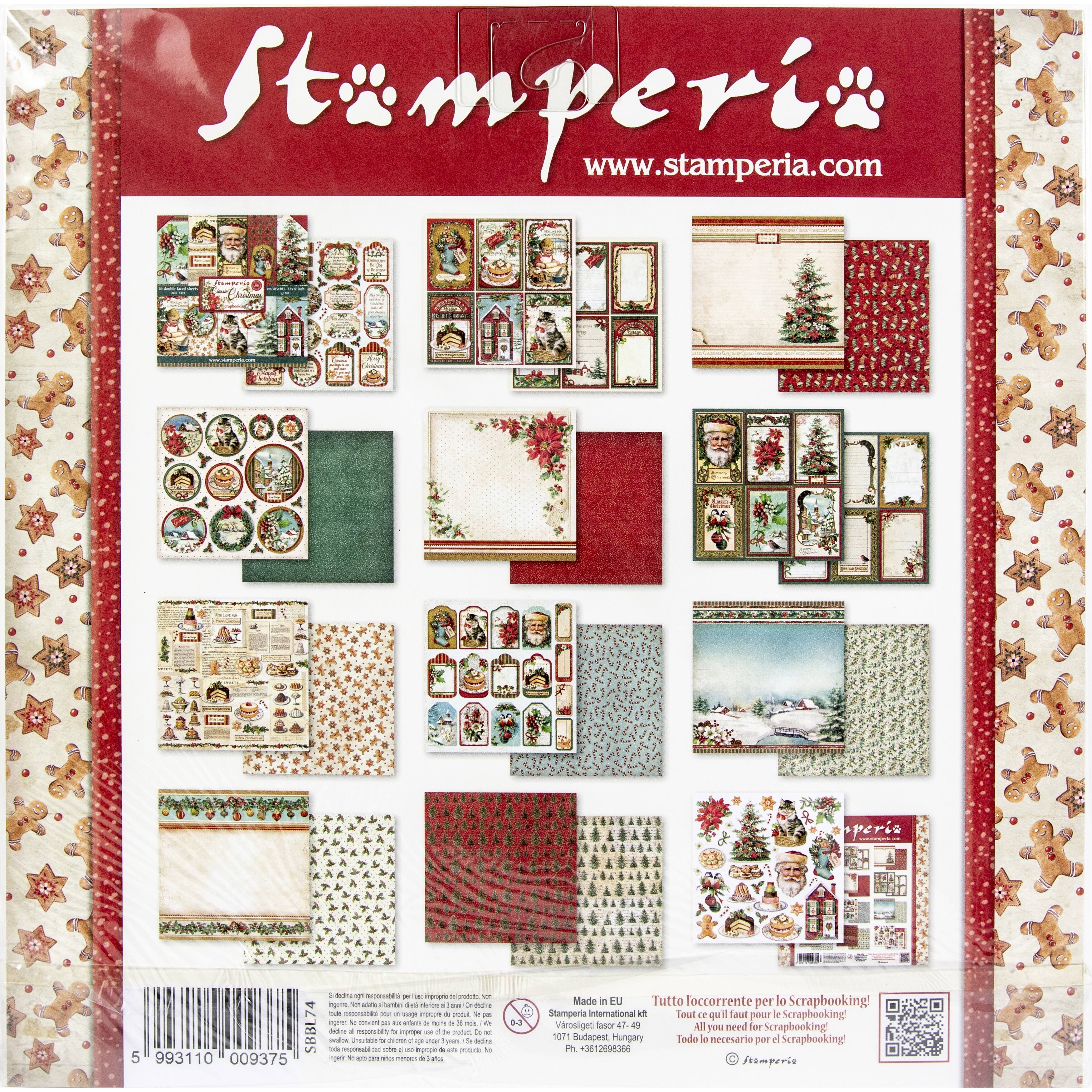 Stamperia Classic Christmas 12x12 Double Sided Paper Pad (SBBL74)