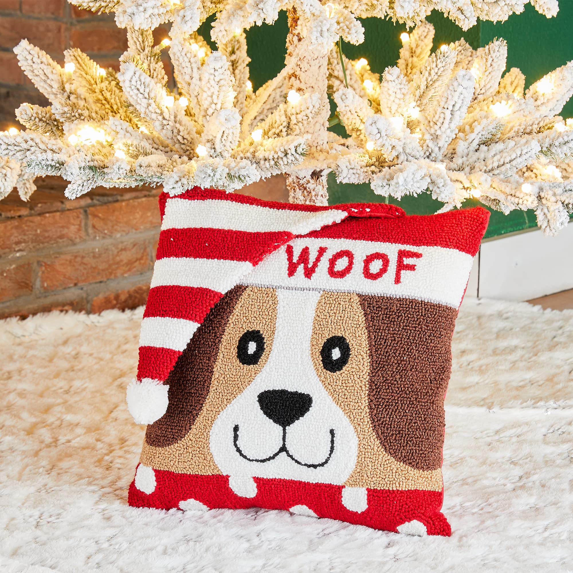 Glitzhome® Hooked 3D Woof Throw Pillow