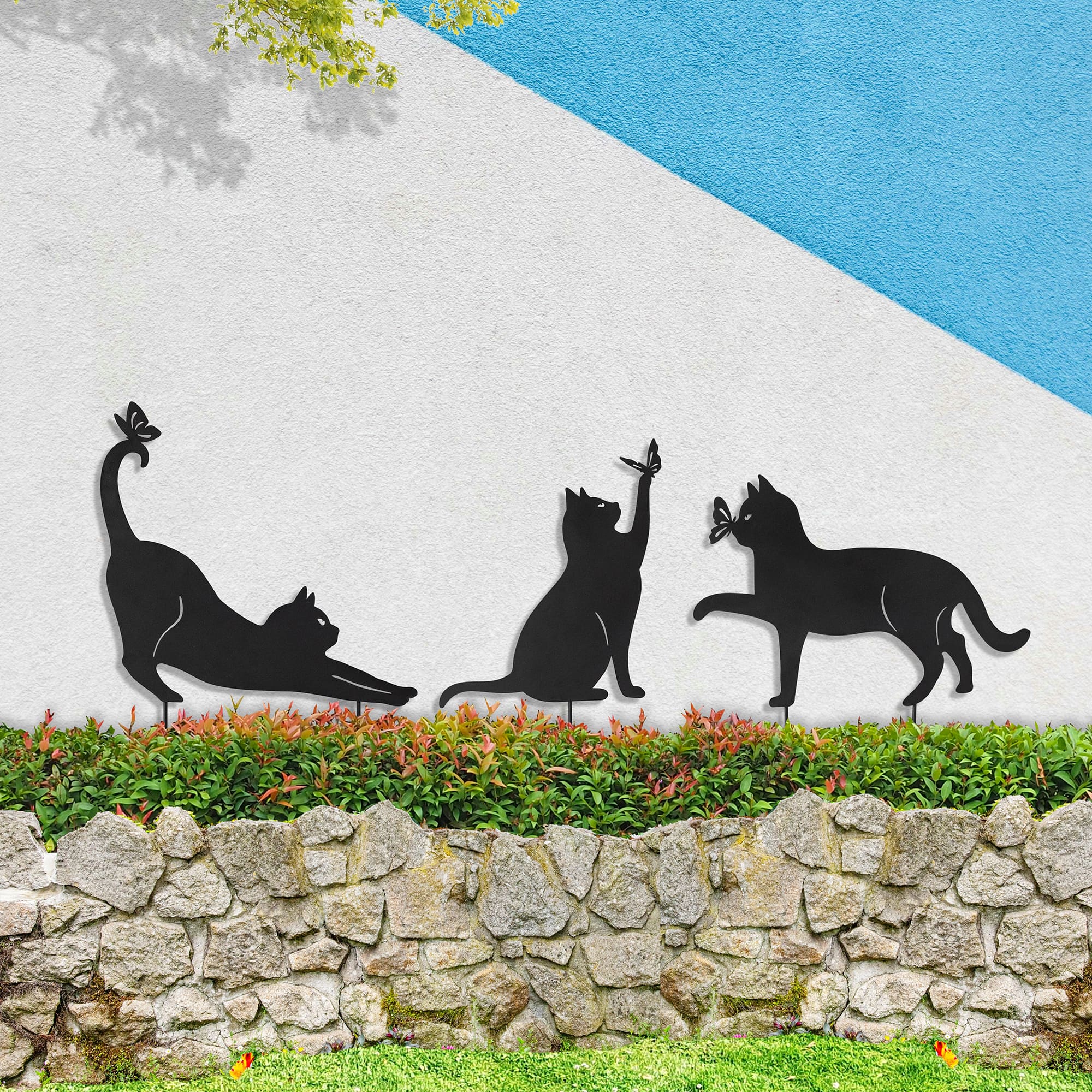 Glitzhome® 20.5" Multi-Functional Metal Cat Silhouette Pick Set