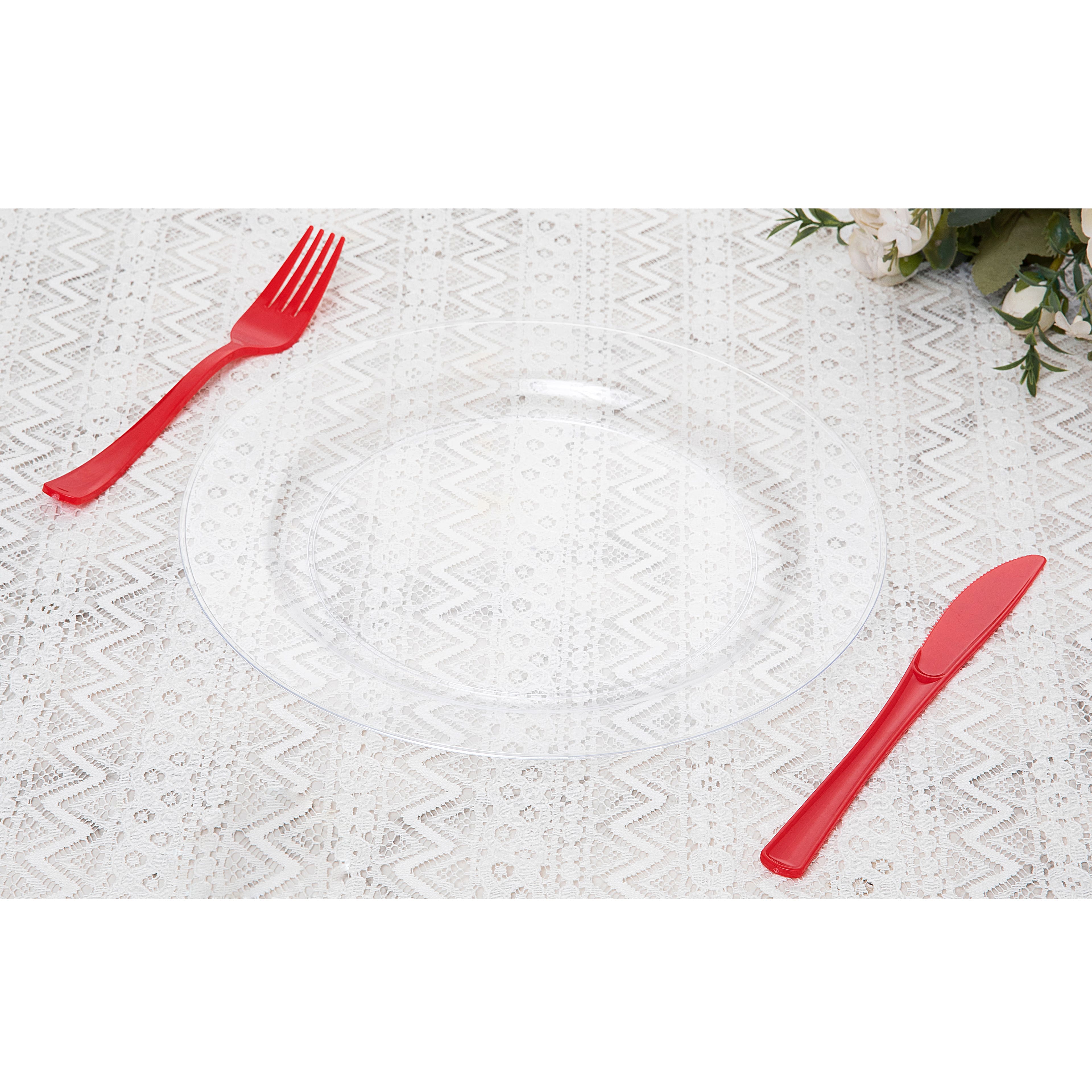 8 Pack: Clear 40 Piece Dinner & Lunch Plate Set by Celebrate It™
