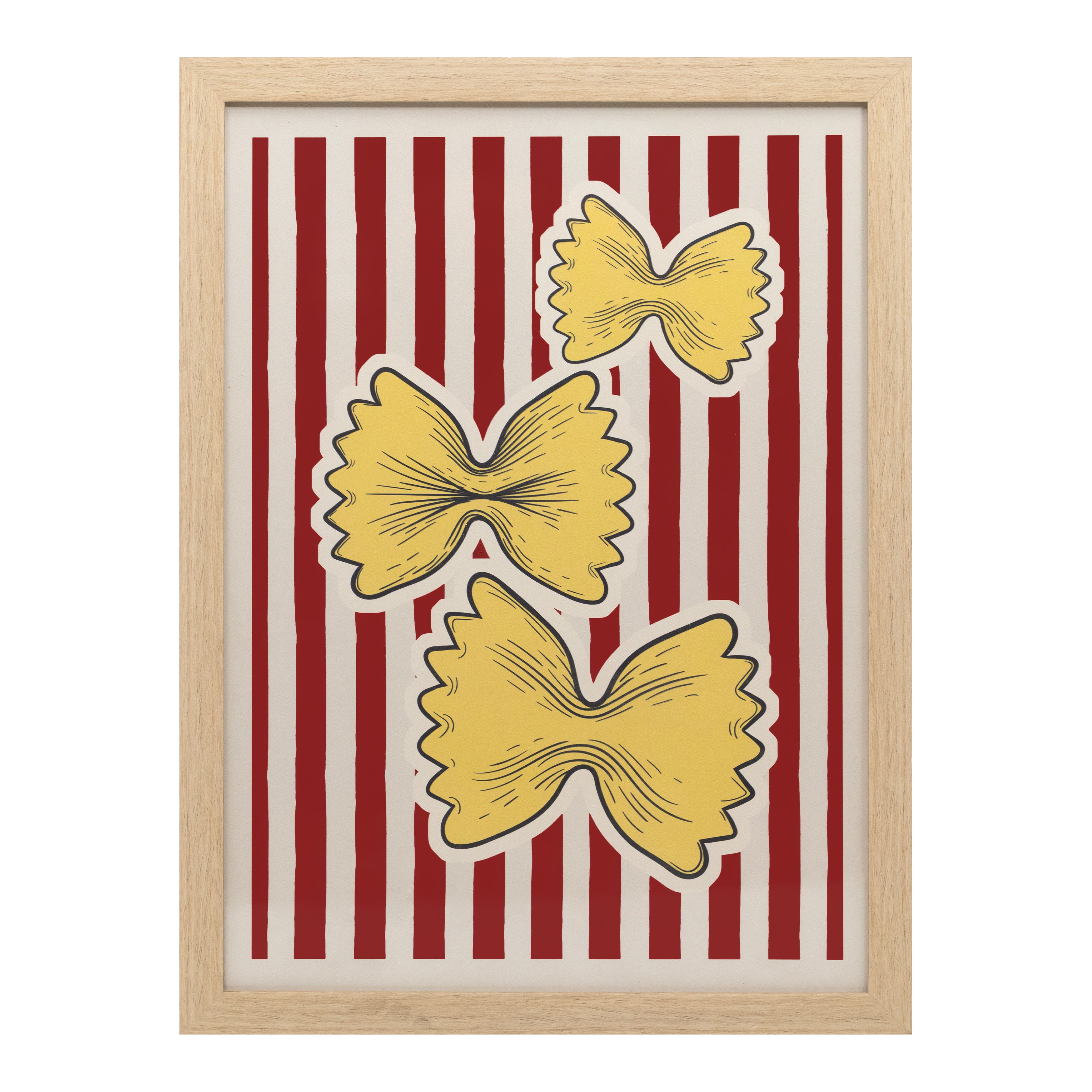 12&#x22; x 16&#x22; Yellow Farfalle Pasta Framed Wall D&#xE9;cor by Ashland&#xAE;