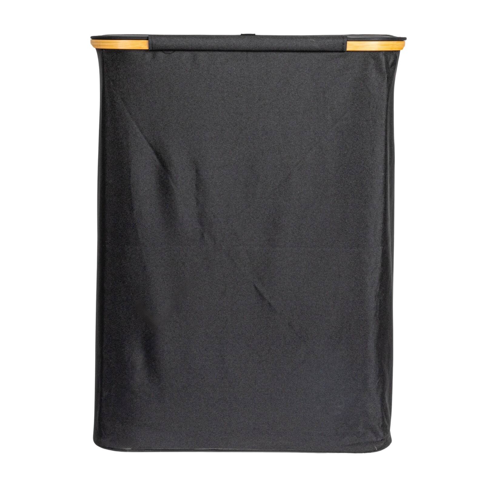 Household Essentials 29&#x22; Black Sleek Laundry Hamper with Dual Mesh Liners &#x26; Lid