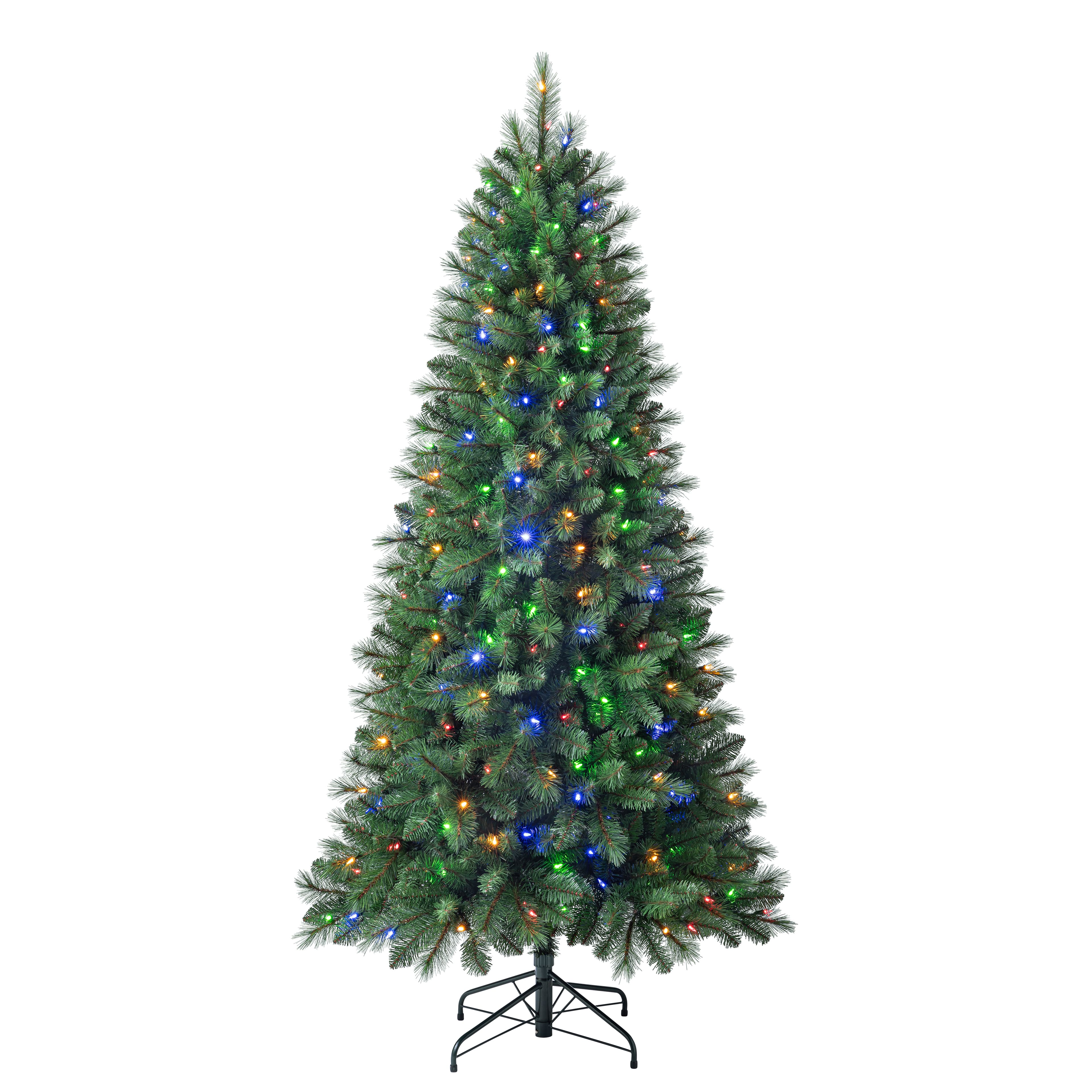 7ft. Pre-Lit Hudson Pine Artificial Christmas Tree, Color Changing LED Lights by Ashland&#xAE;