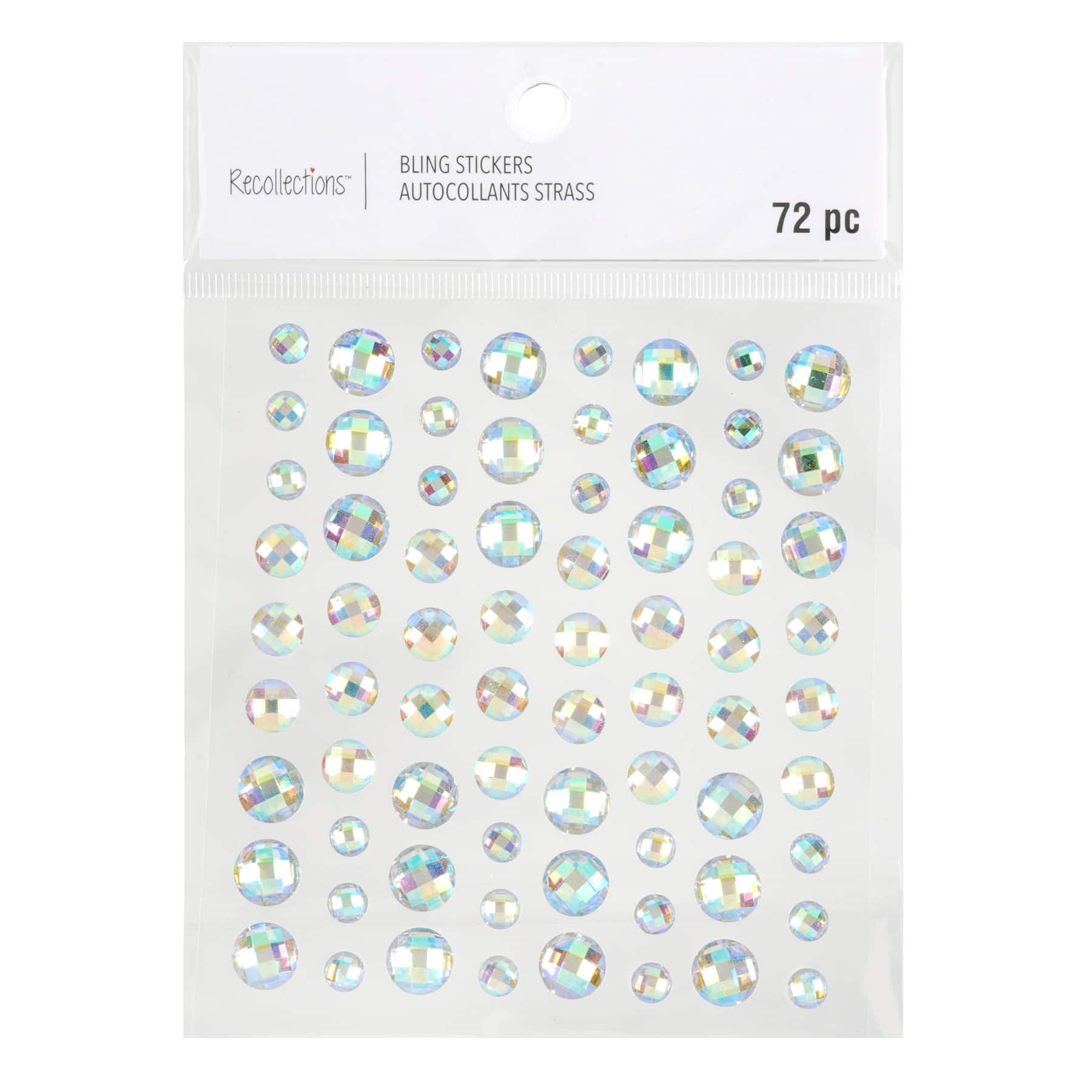 12 Packs: 72 ct. (864 total) Iridescent Rhinestone Stickers by Recollections™