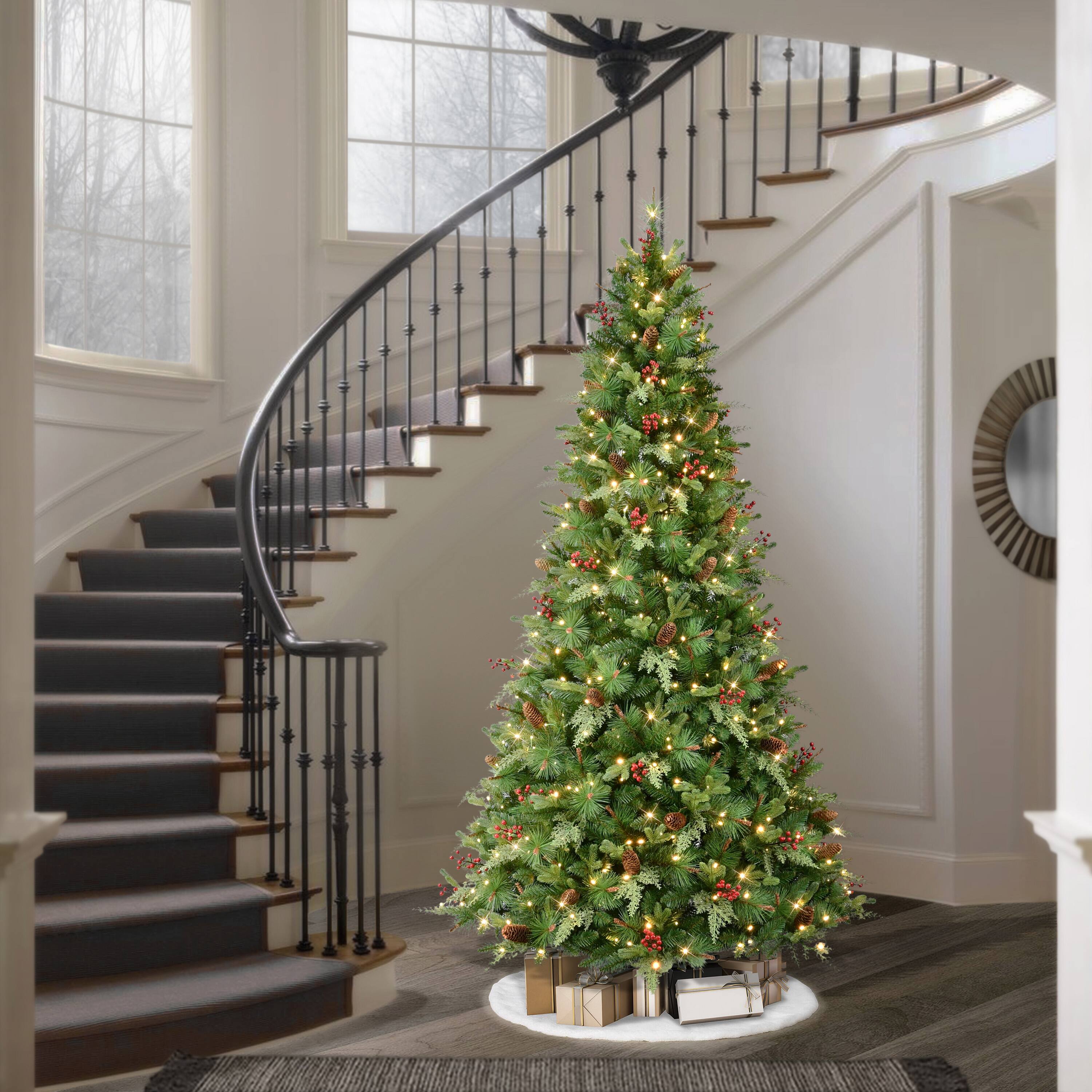 7.5ft. Pre-Lit Albany Spruce Artificial Christmas Tree, Dual-Color LED Lights