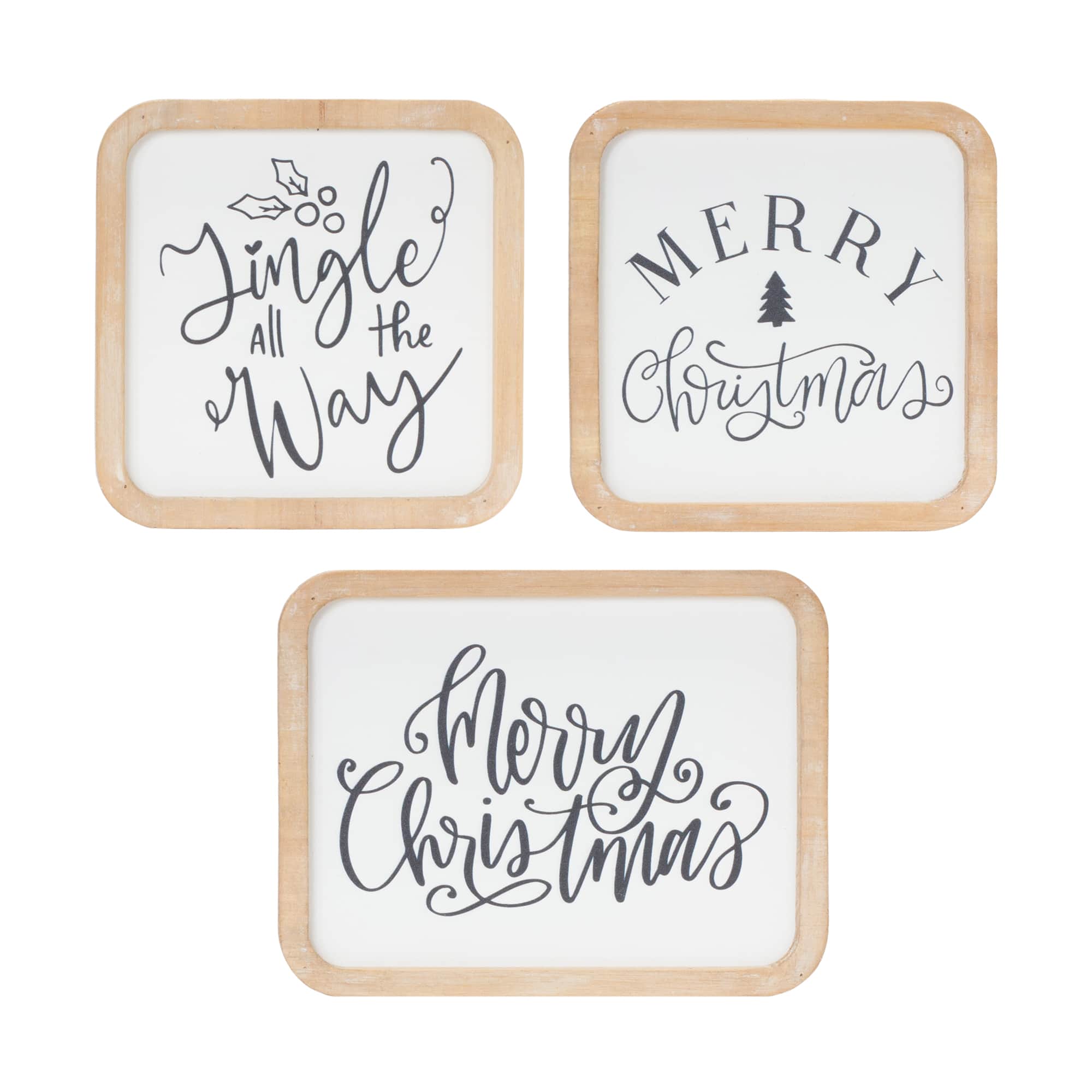 Jingle Merry Christmas Plaque Hanging Wall Décor Set