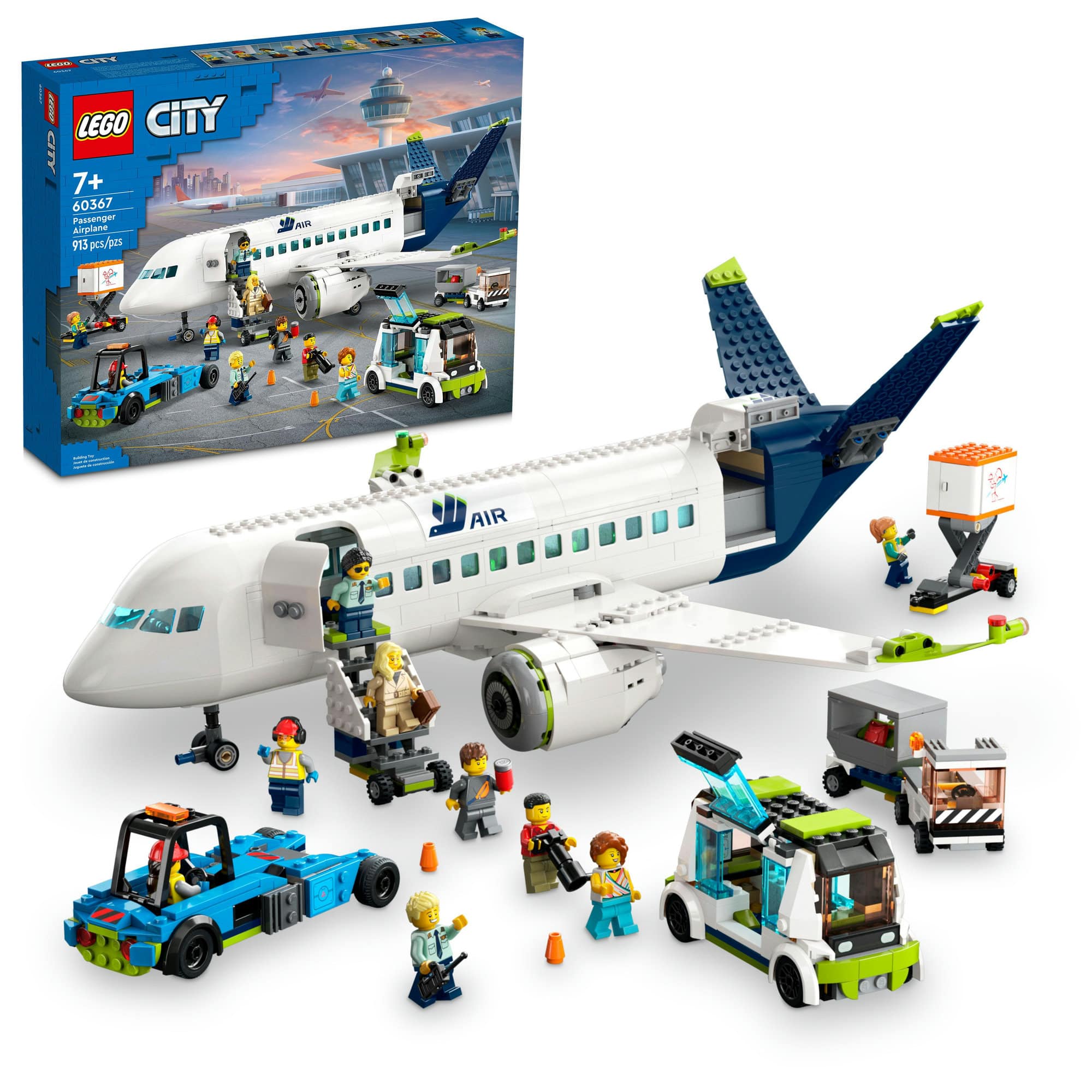 LEGO&#xAE; City Passenger Airplane 60367 Building Toy Set (930 Pieces)