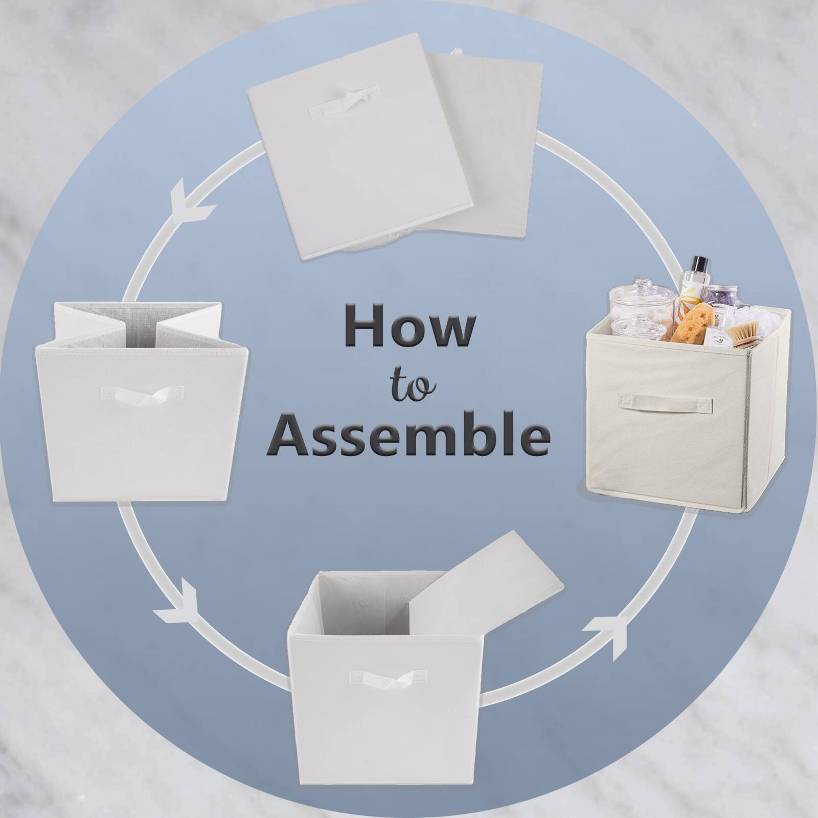 DII® 11" Fabric Cube Storage Baskets, 2ct.