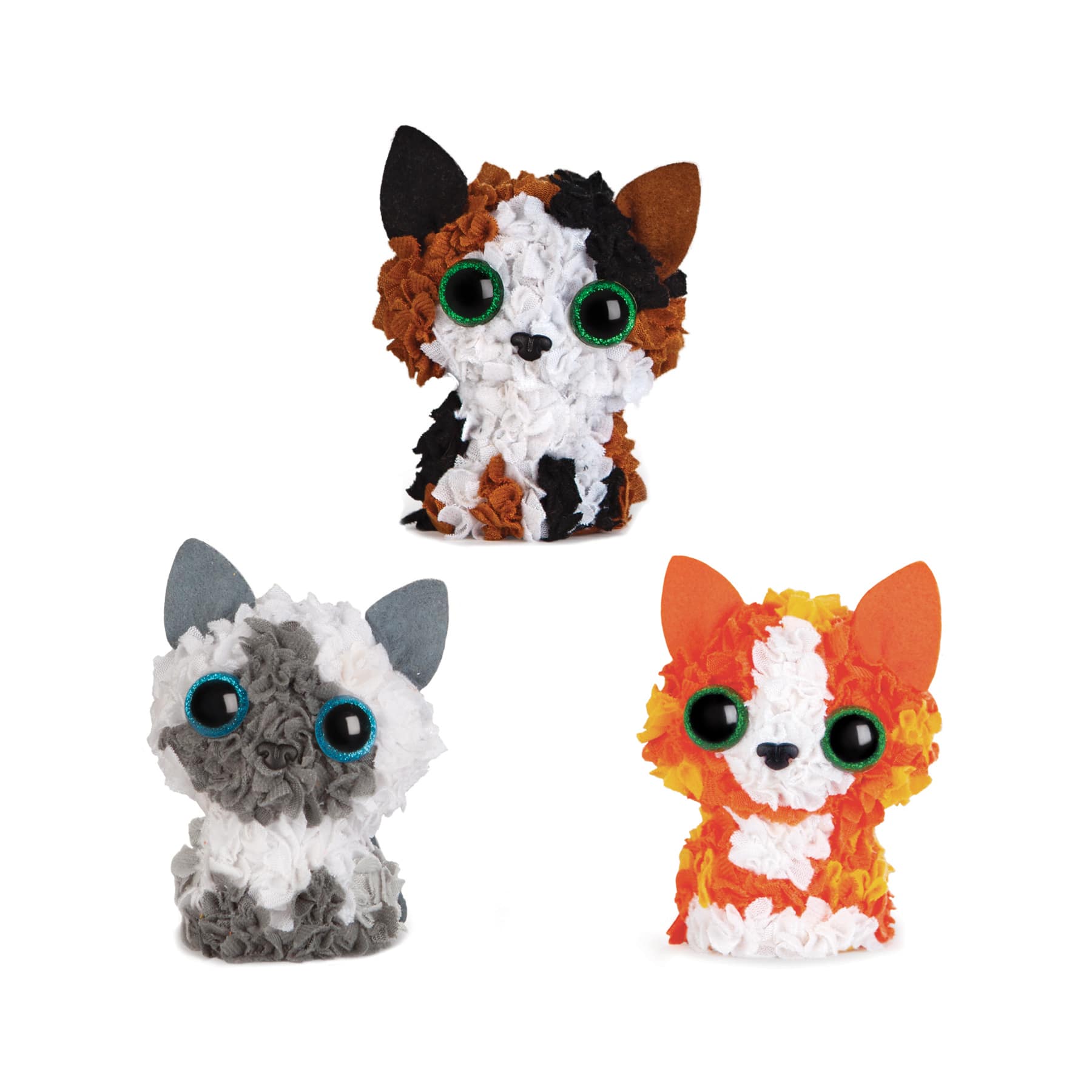12 Pack: Assorted PlushCraft™ 3D Fabric Puppy Craft Kit