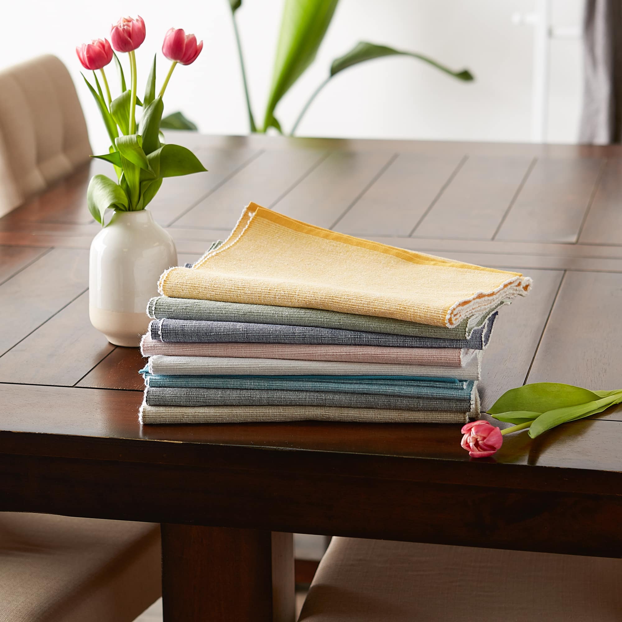 DII&#xAE; 72&#x22; Chambray Ribbed Cotton Table Runner