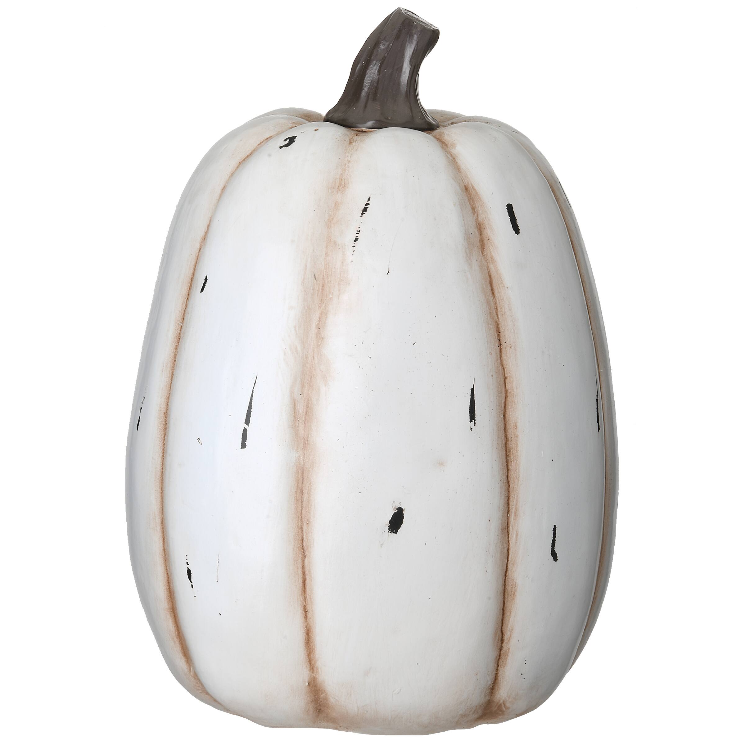 13" White Boo Pumpkin Set