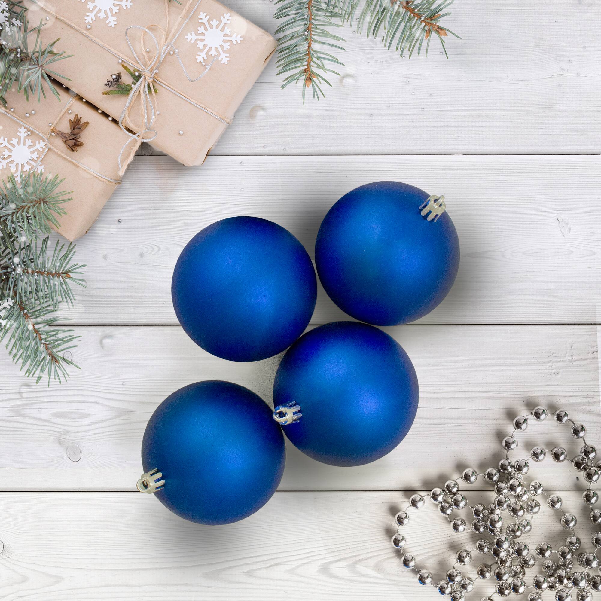32ct Shatterproof 3.25" Matte Ball Ornaments, Blue