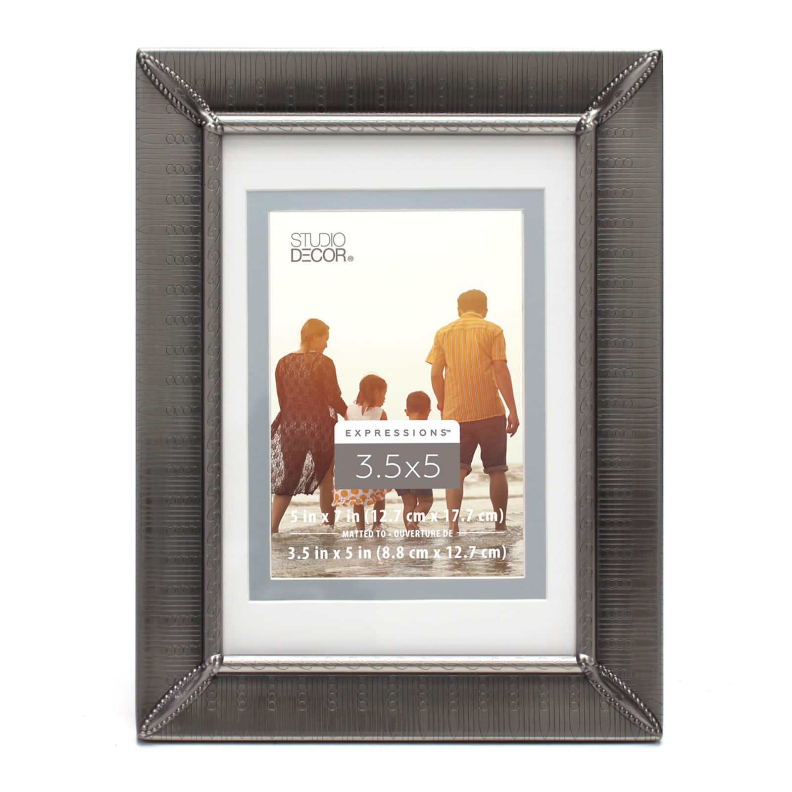 12 Pack: Etched Pewter 3.5&#x22; x 5&#x22; Frame with Double Mat, Expressions&#x2122; by Studio D&#xE9;cor&#xAE;