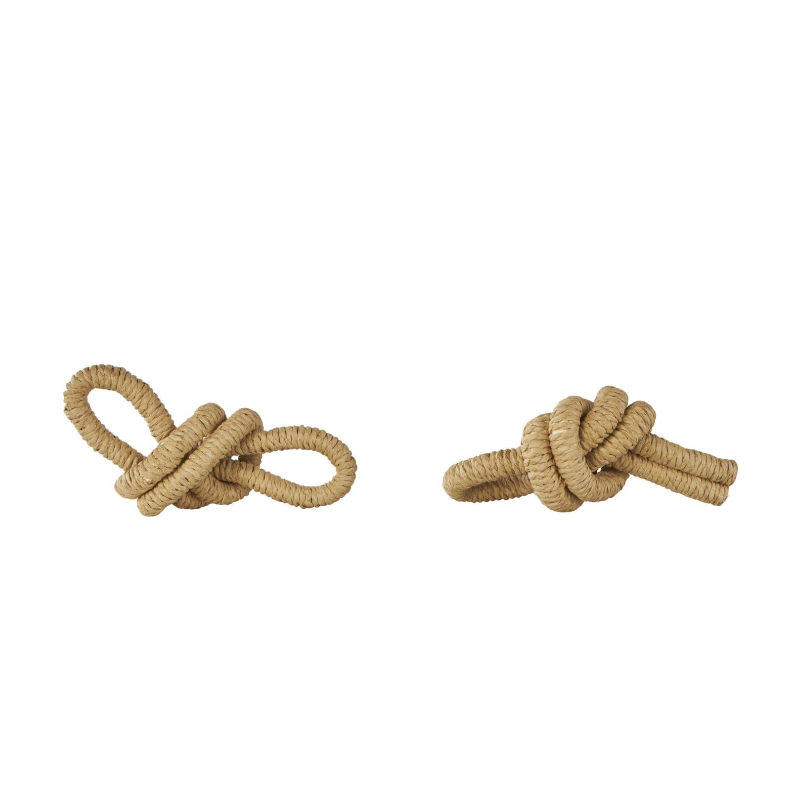 8" Brown Rope Knot Decorative Sculpture Set
