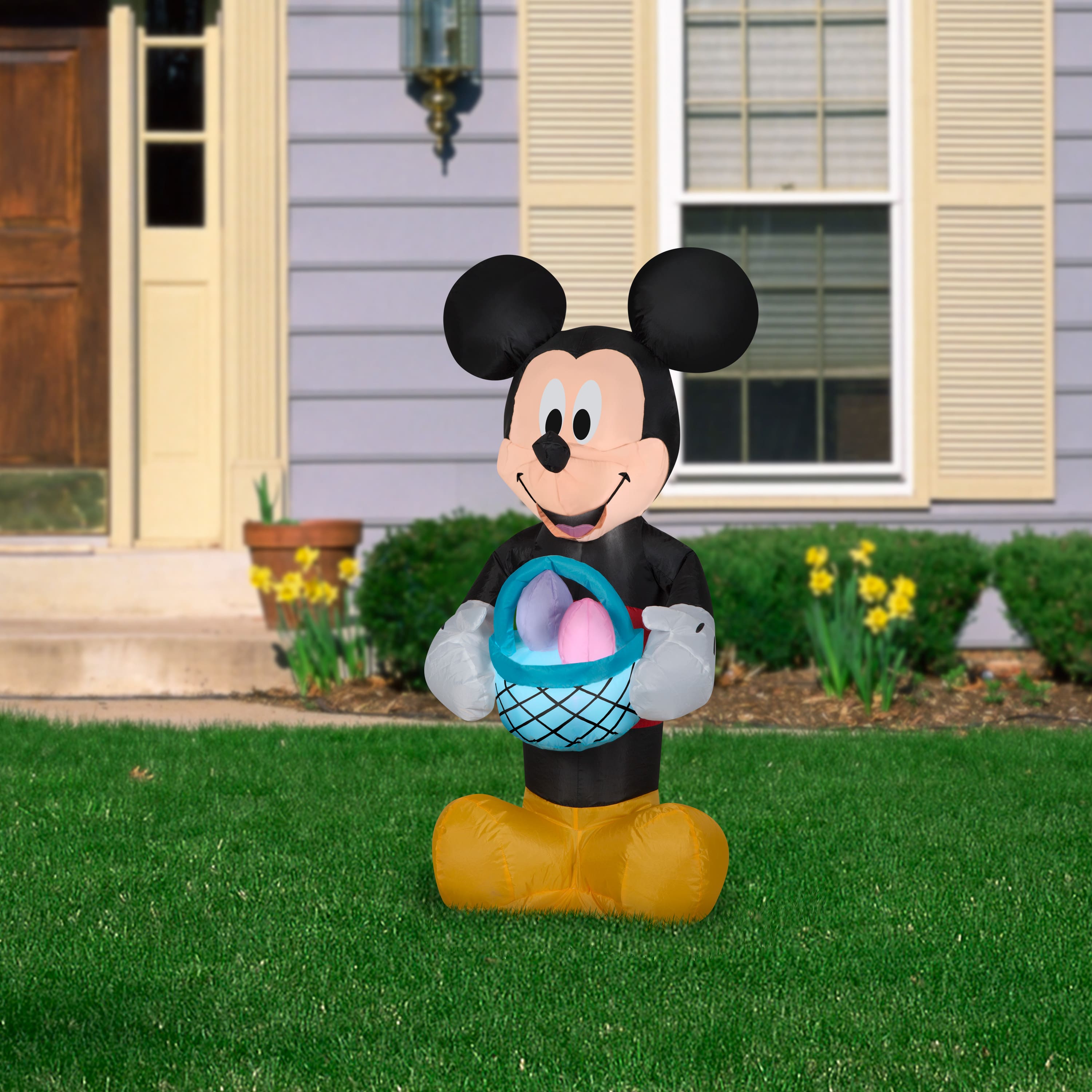3.5ft. Airblown&#xAE; Inflatable Mickey with Easter Basket