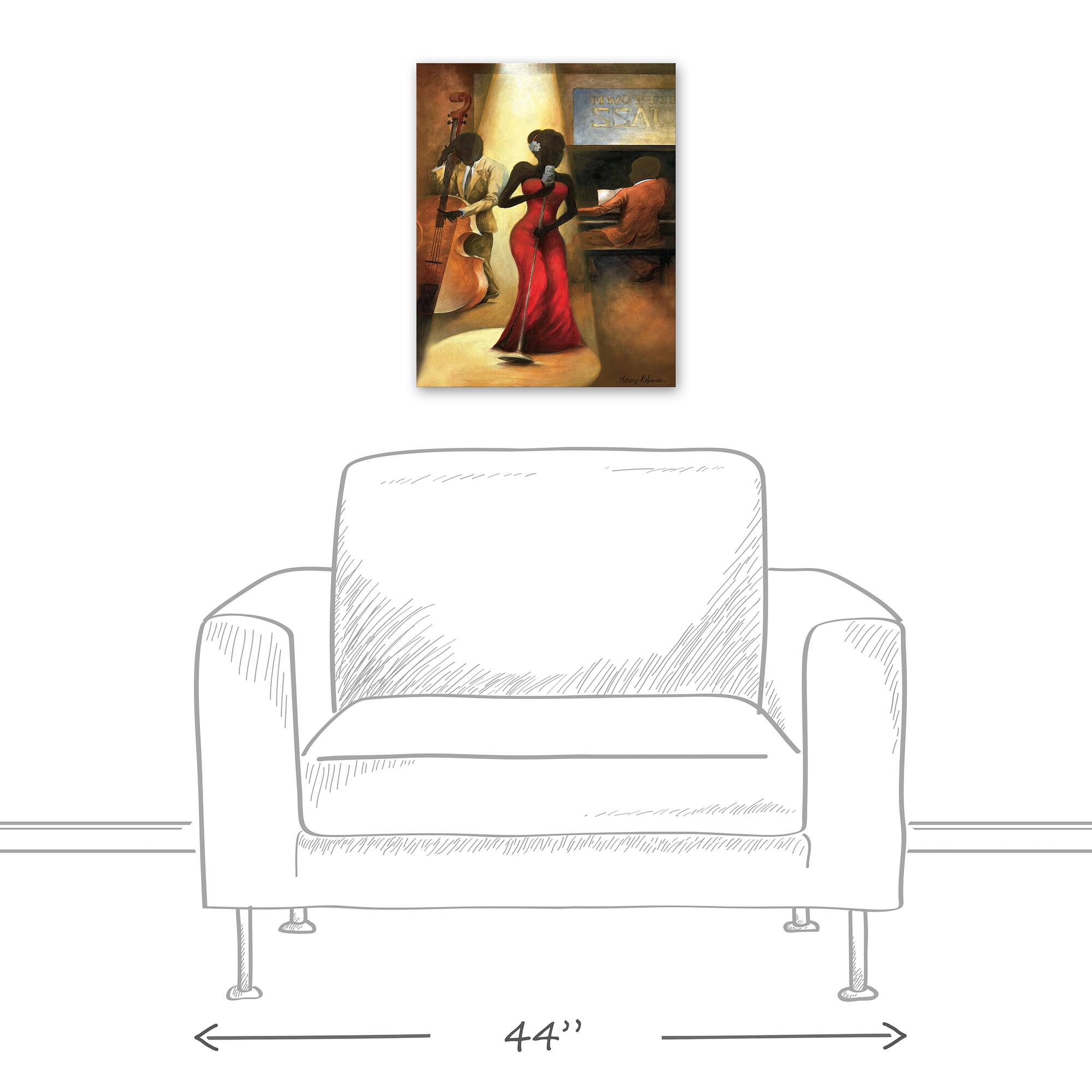 Jazz Singer In Red 16&#x22; x 20&#x22; Canvas Wall Art