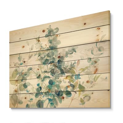 Designart - Eucalyptus Natural Element - Farmhouse Print on Natural ...