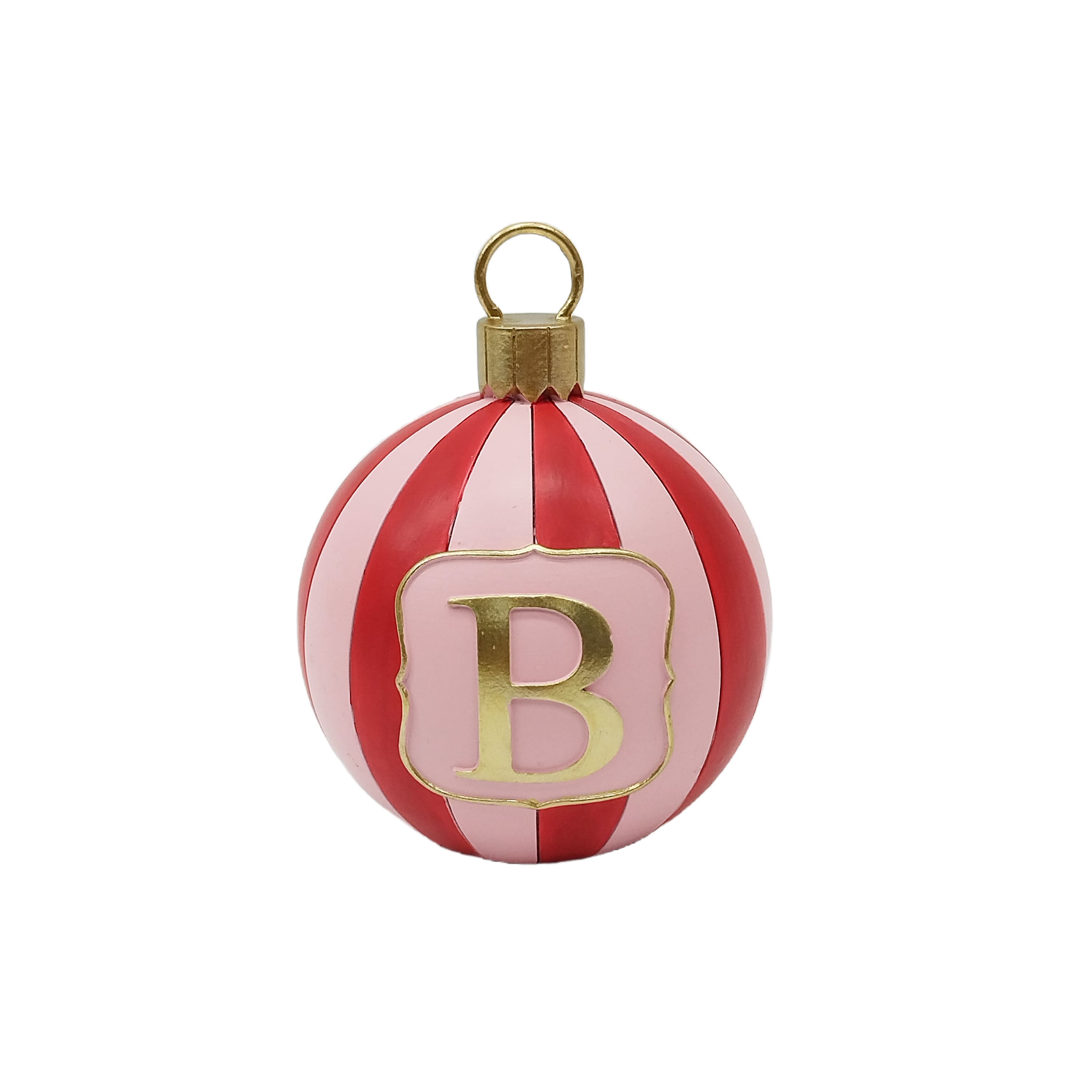 5&#x22; Striped Monogram Ball Ornament Tabletop D&#xE9;cor by Ashland&#xAE;