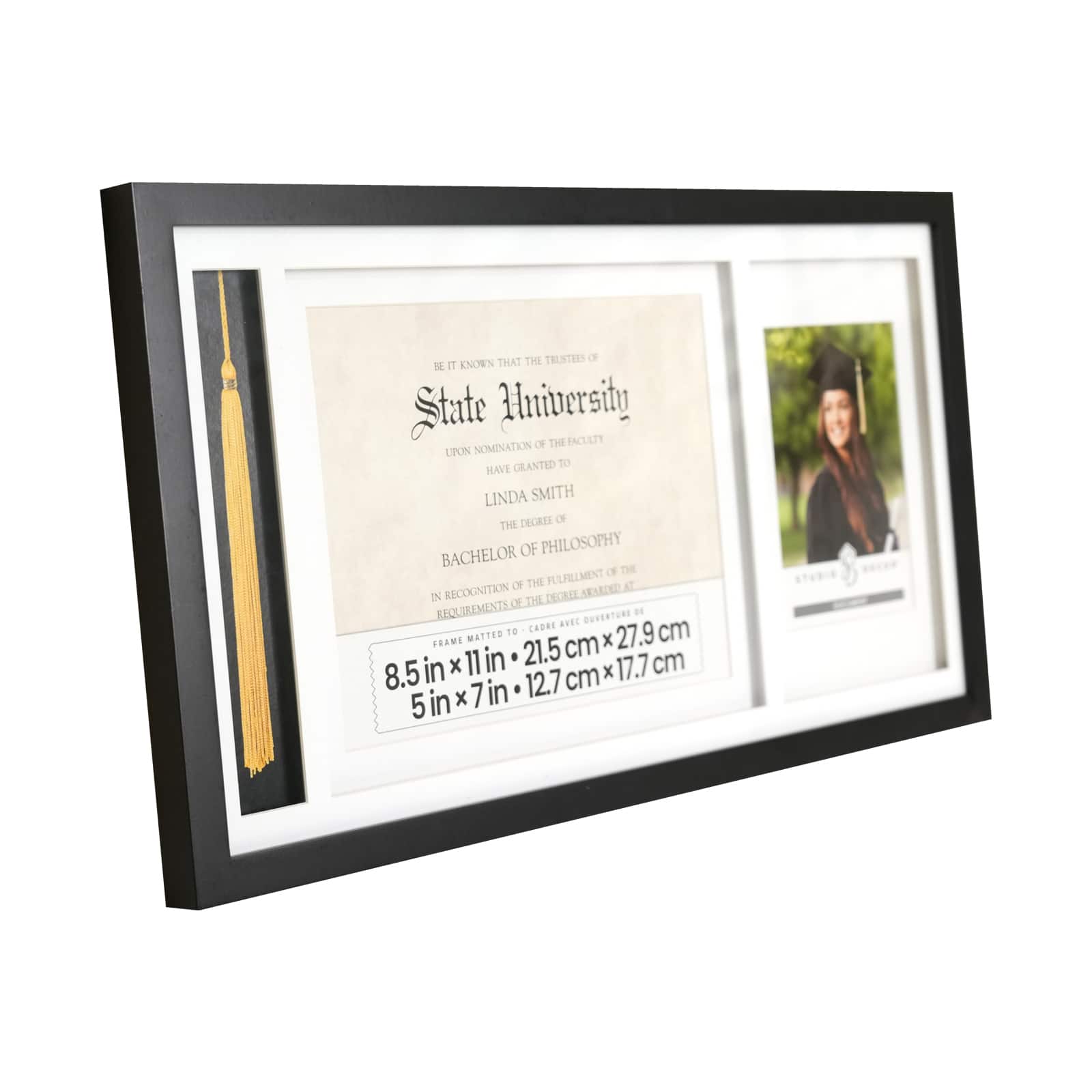 6 Pack: Black Graduation Certification & Tassel 5" x 7" Frame by Studio Décor®