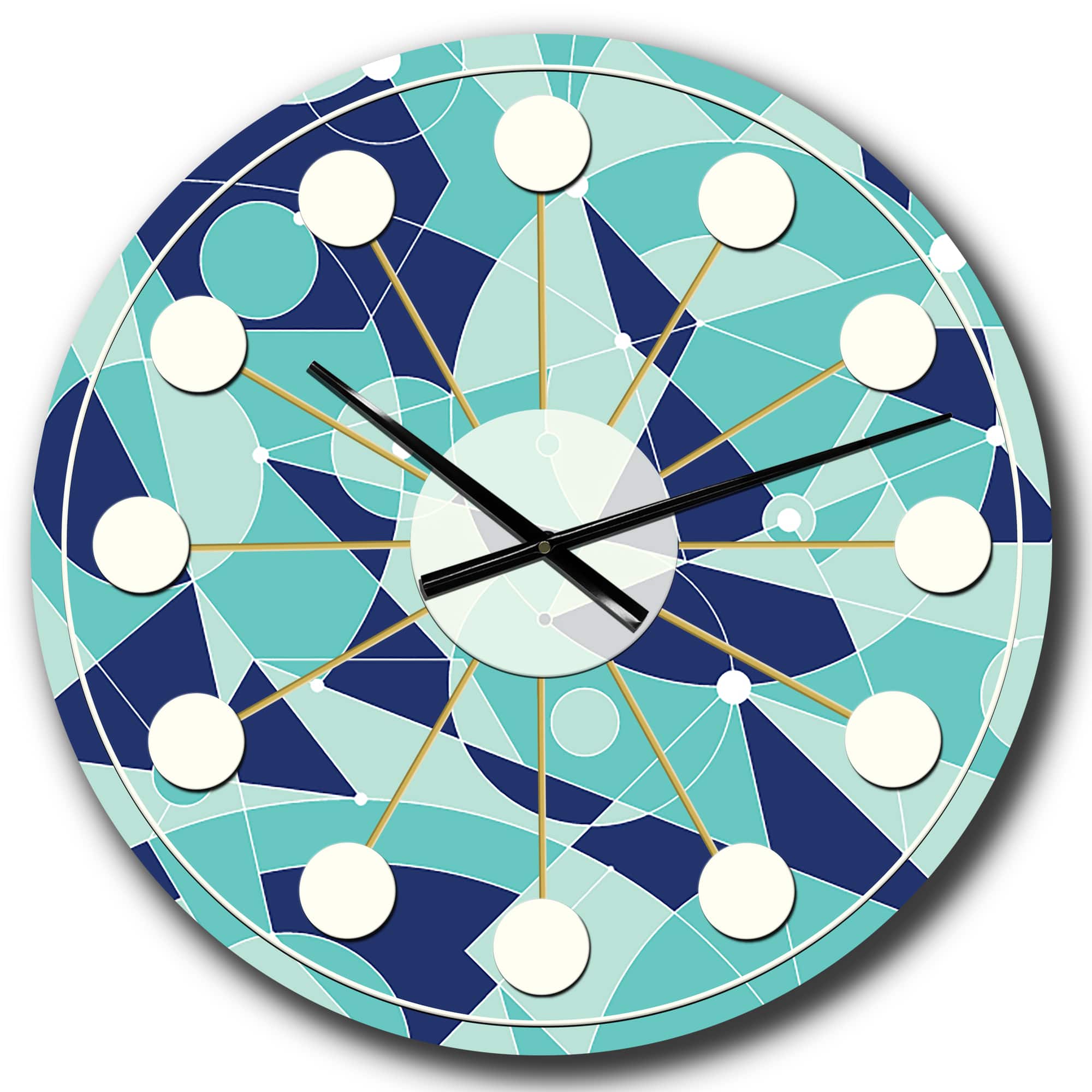 Designart 'Retro Geometric Grid Ii Mid-Century Modern Wall Clock