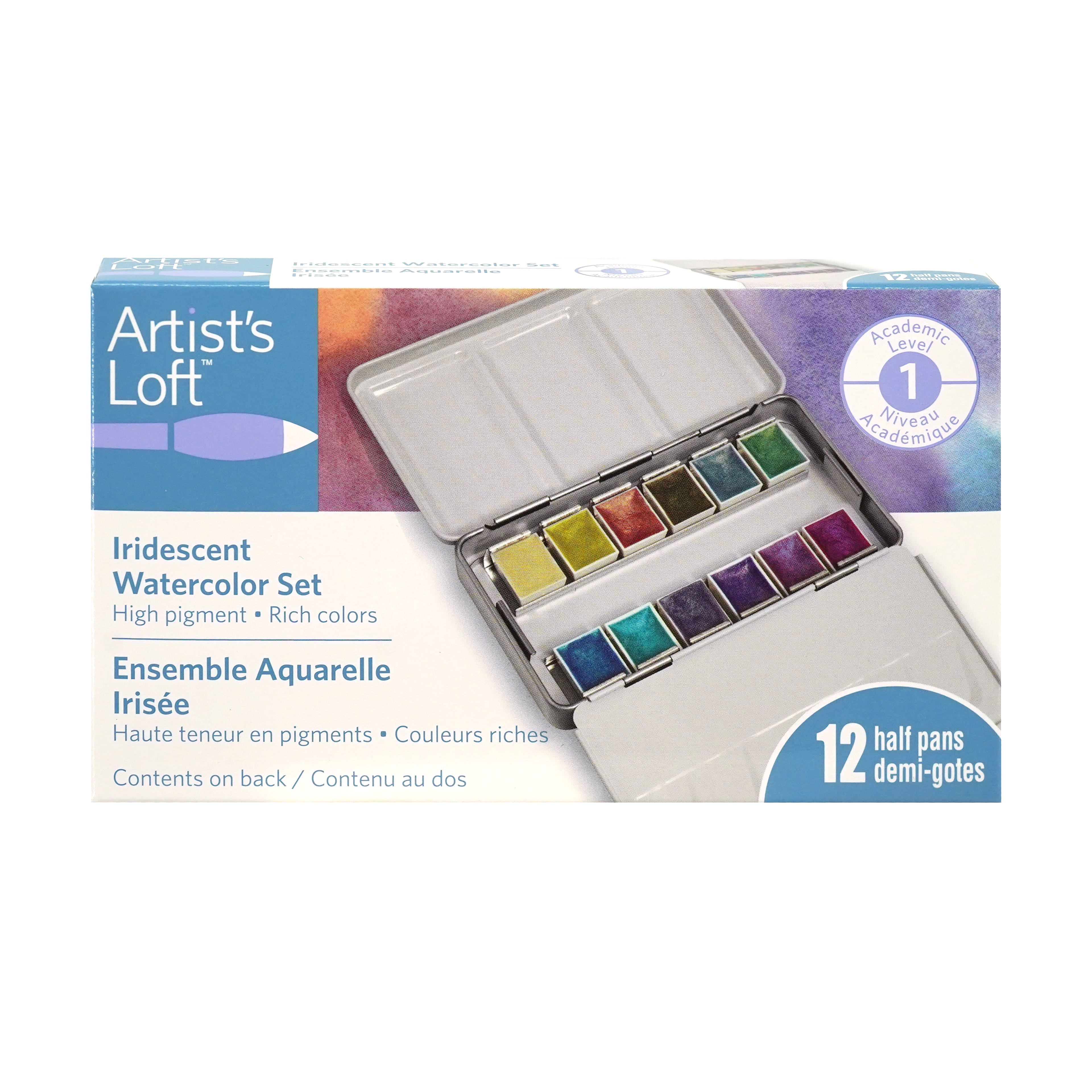 6 Pack: 12 Half Pans Iridescent Watercolor Set by Artist's Loft™