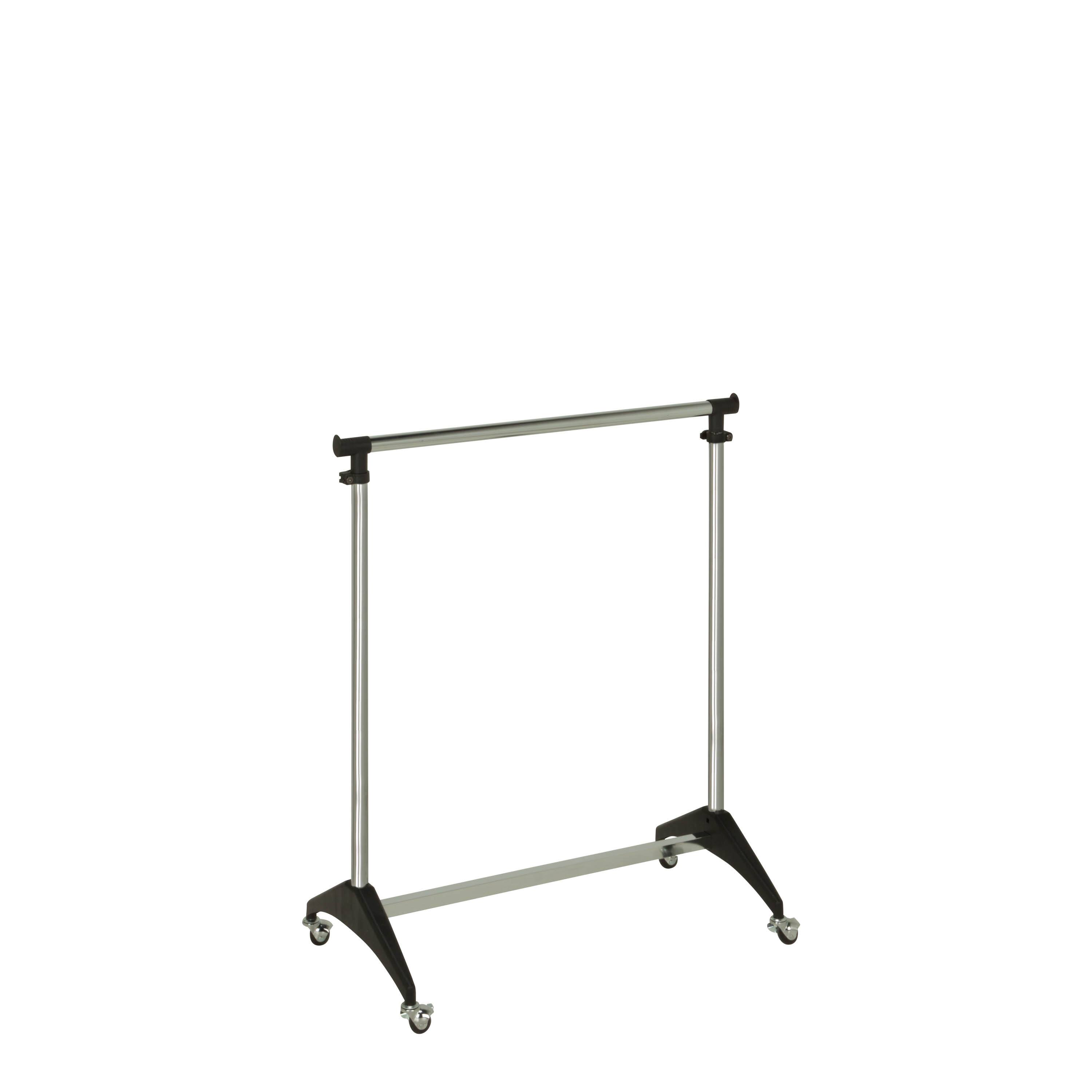 Honey Can Do Black Modern Adjustable Rolling Garment Rack