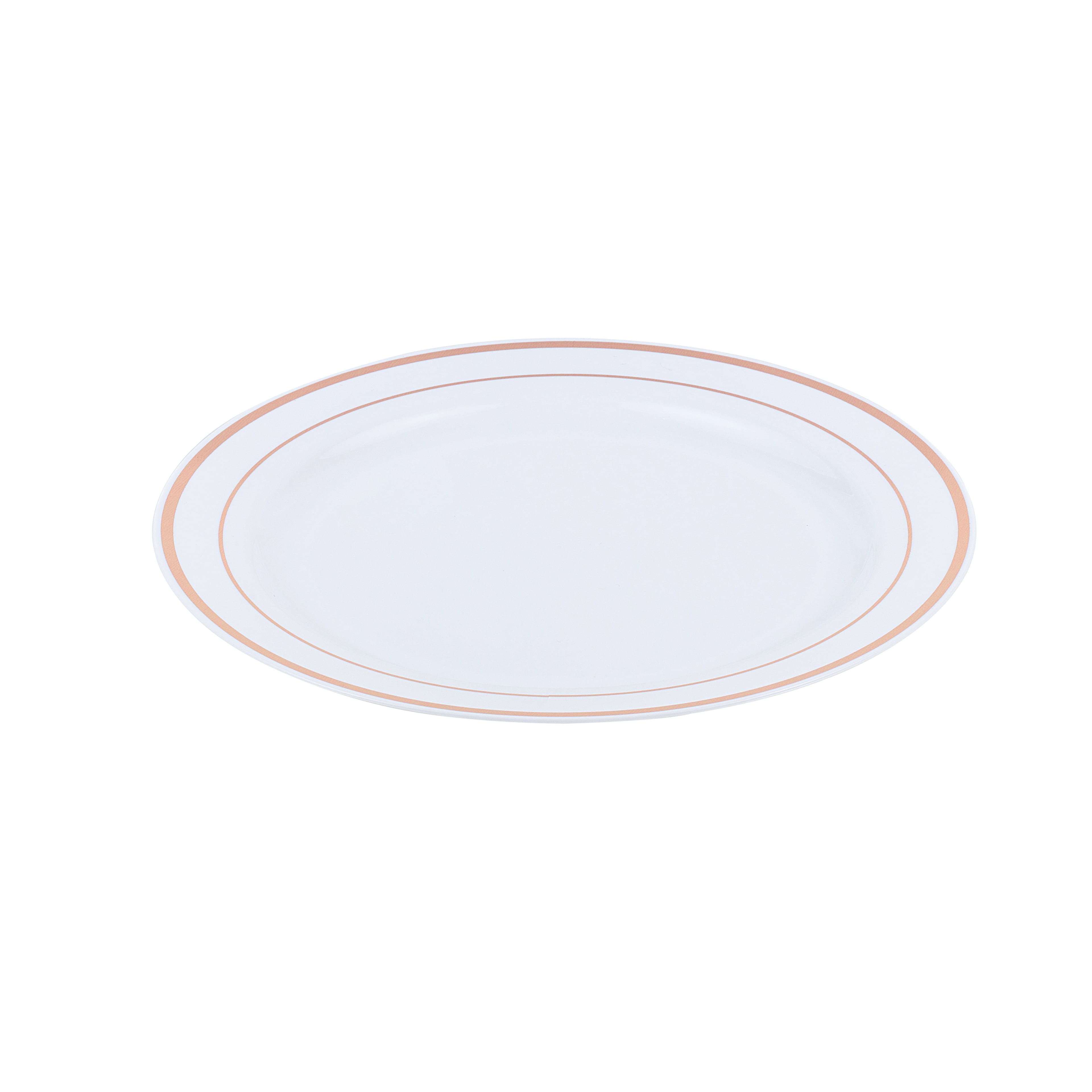 7.5&#x22; Rose Gold &#x26; White Plastic Plates by Celebrate It&#x2122;, 10ct.
