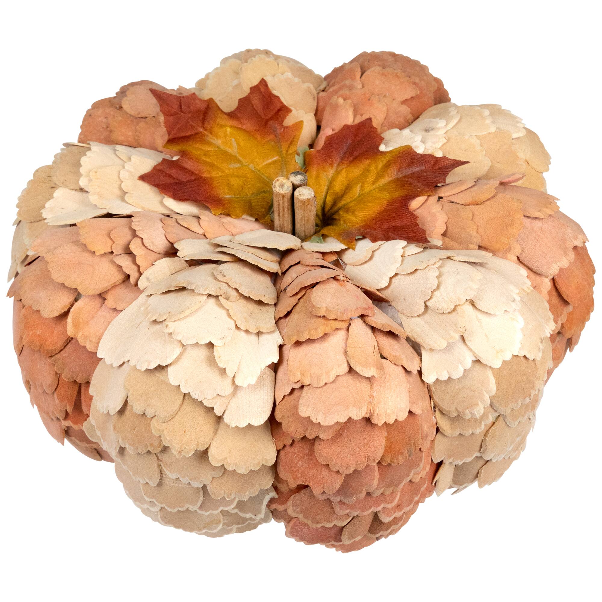 10" Brown & Orange Autumn Harvest Tabletop Pumpkin