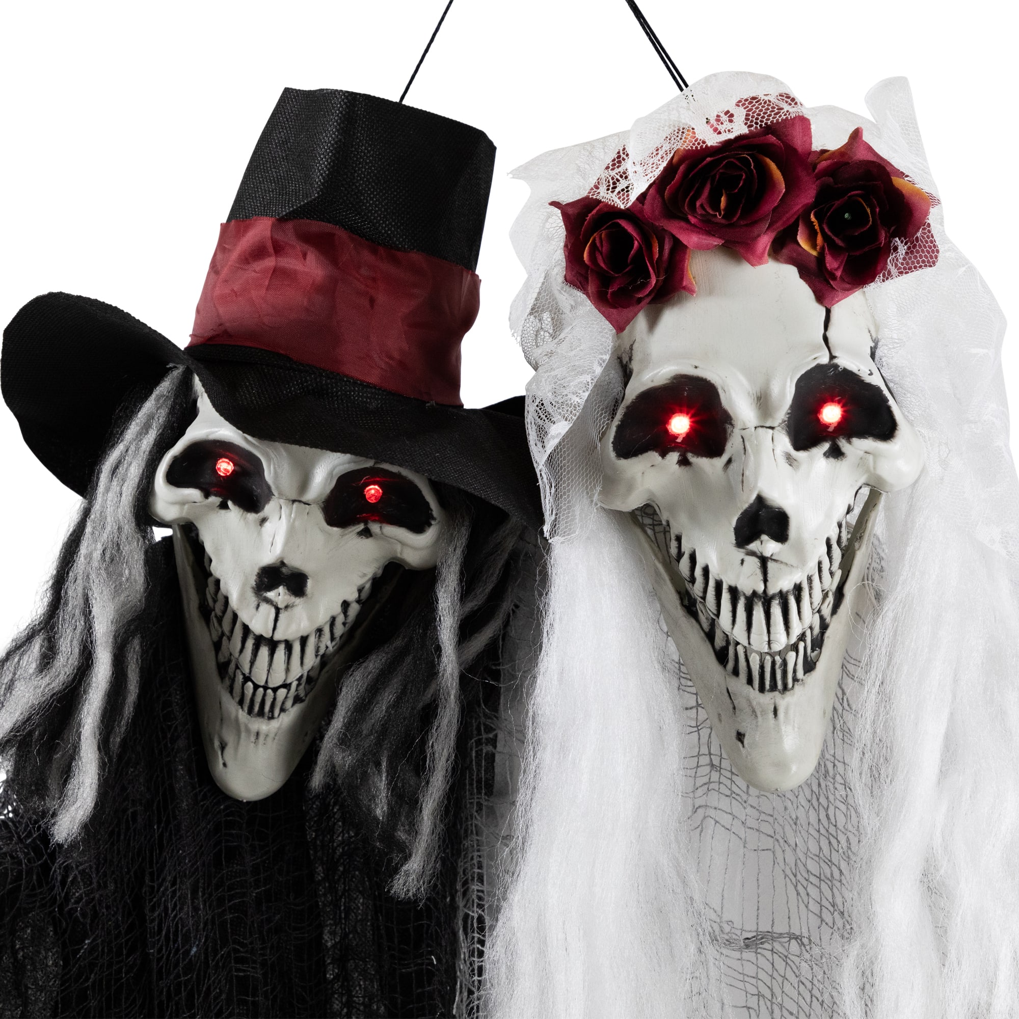 47&#x22; Lit Vampire Couple with Sound Halloween Decoration 