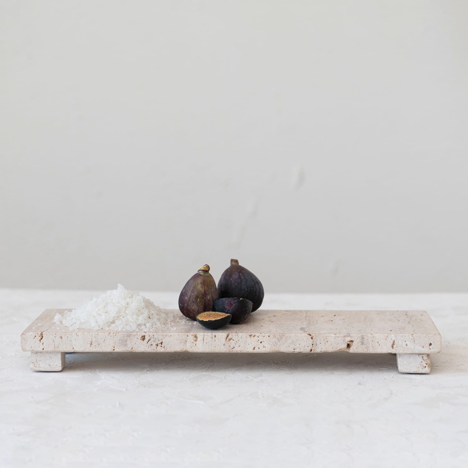 Hello Honey® Beige Scandinavian Travertine Footed Charcuterie Board