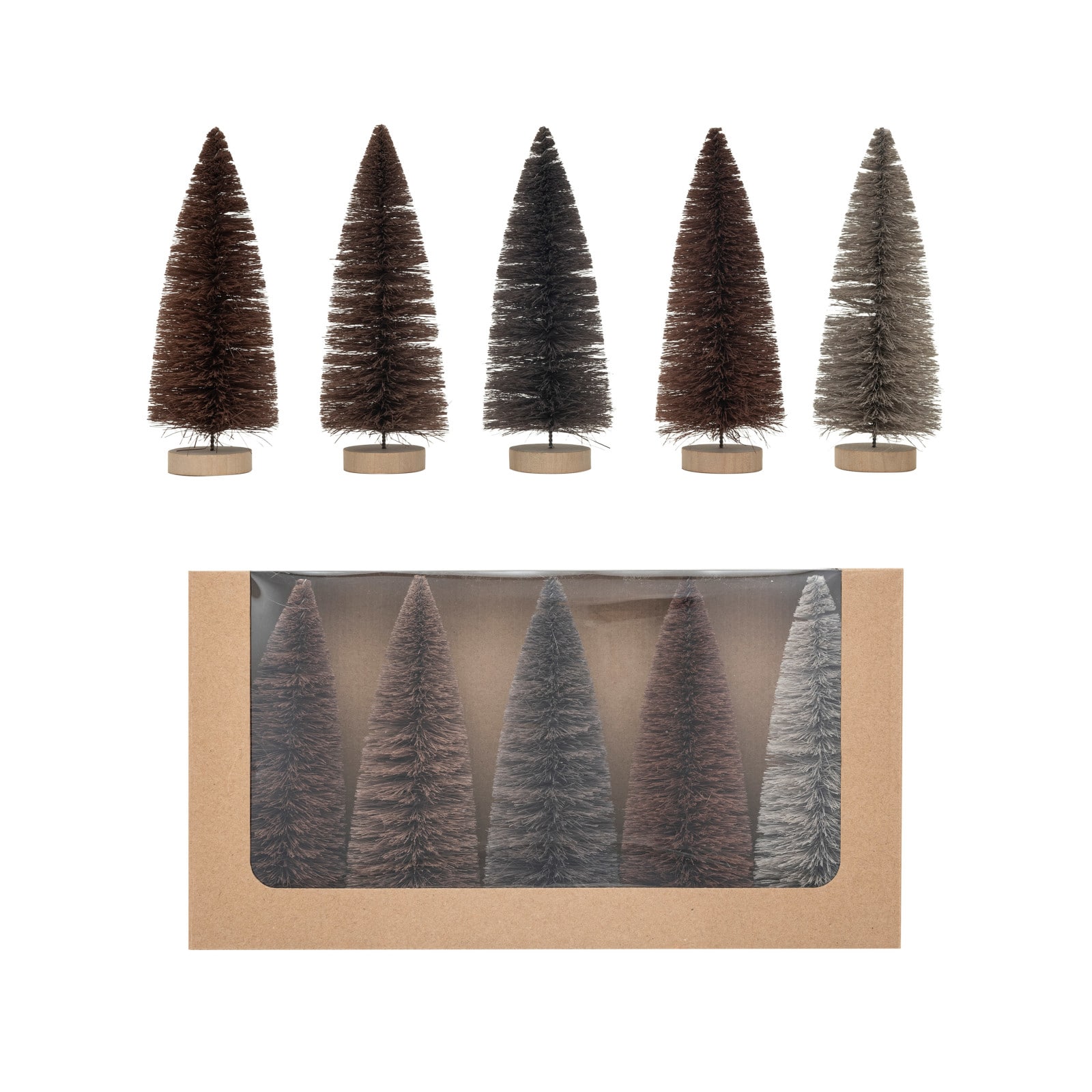 Hello Honey® 8" Neutral Color Sisal Bottle Brush Tree with Wood Base Set