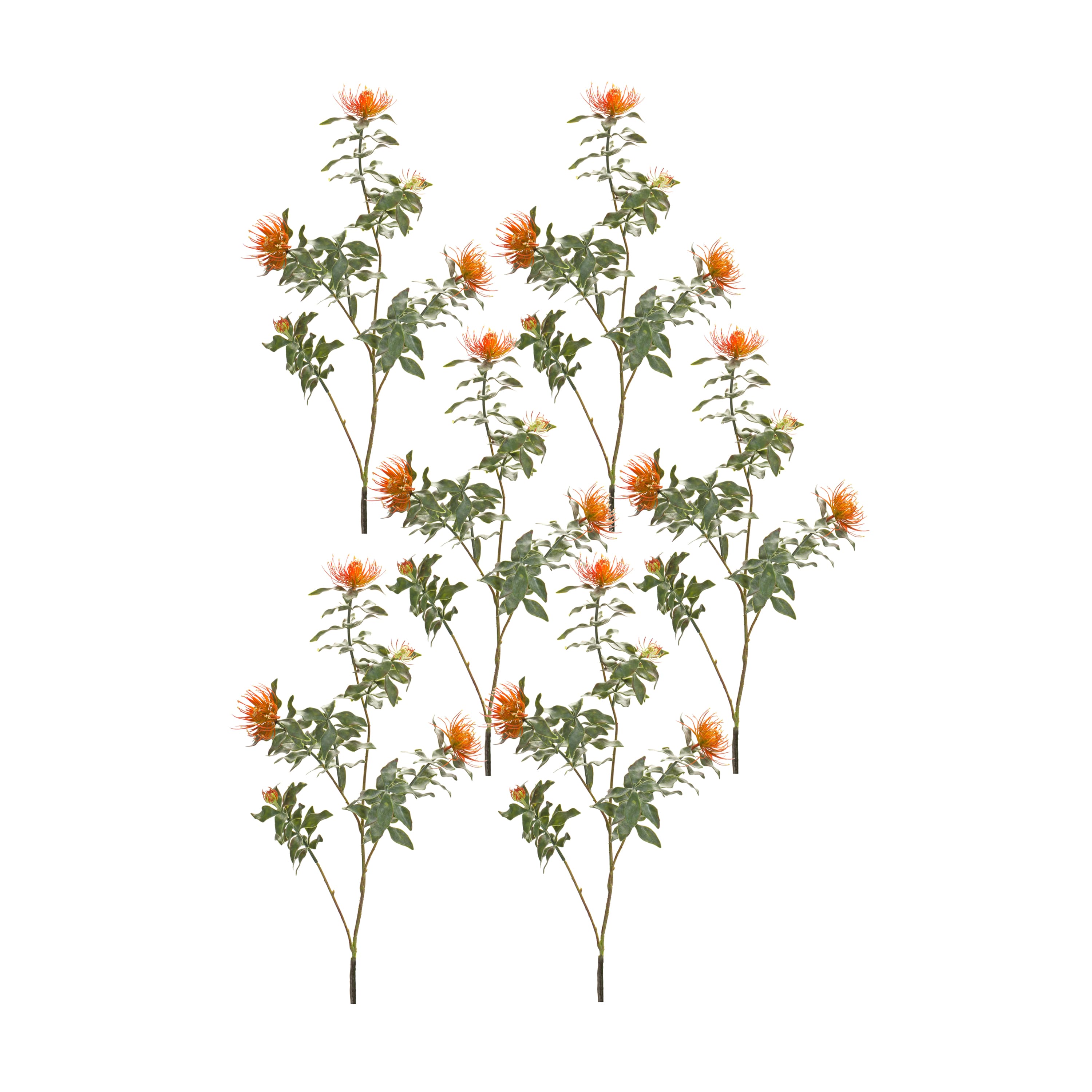 34.25" Orange Flocked Protea Sprays, 6ct.