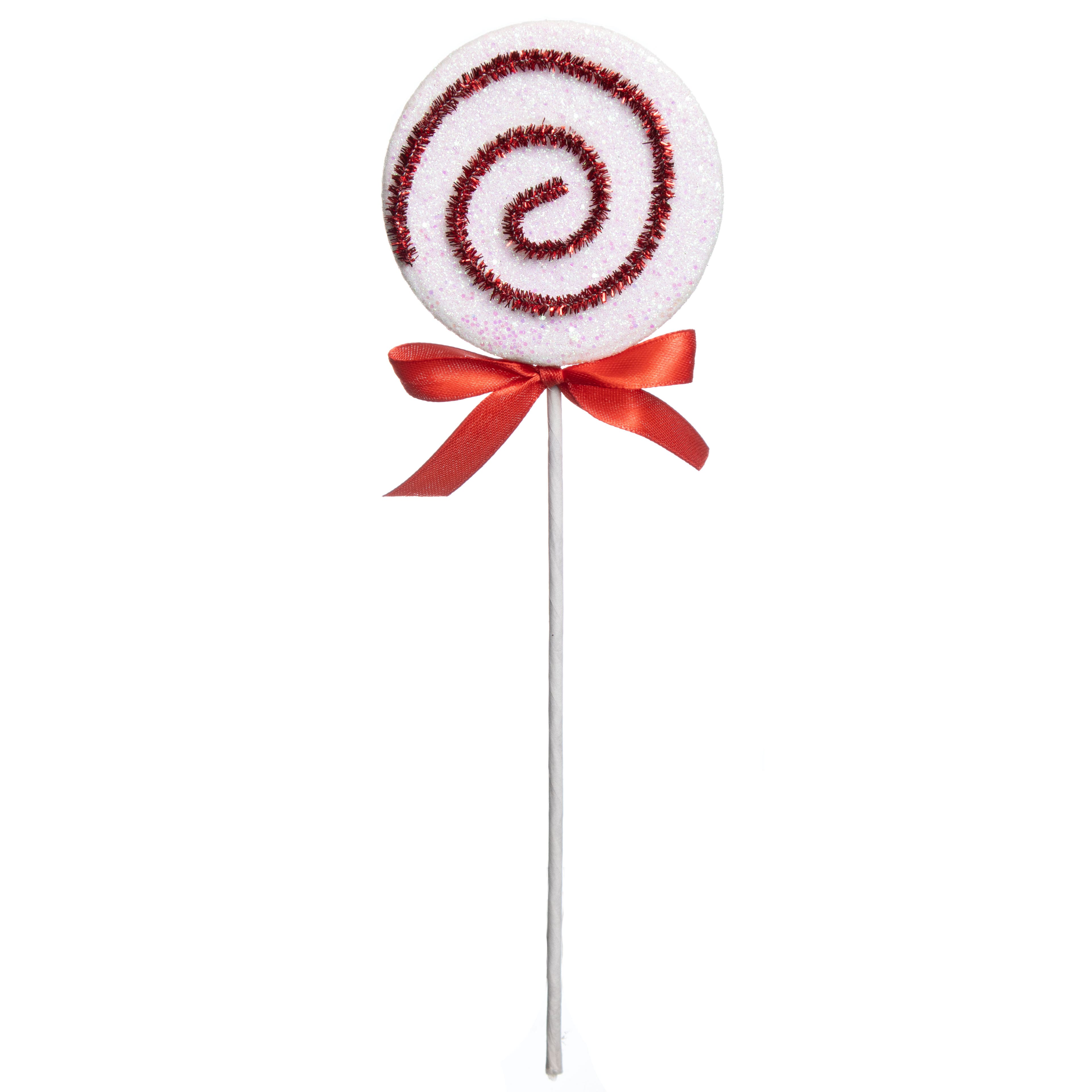 10&#x22; Red &#x26; White Swirl Lollipop Pick by Ashland&#xAE;