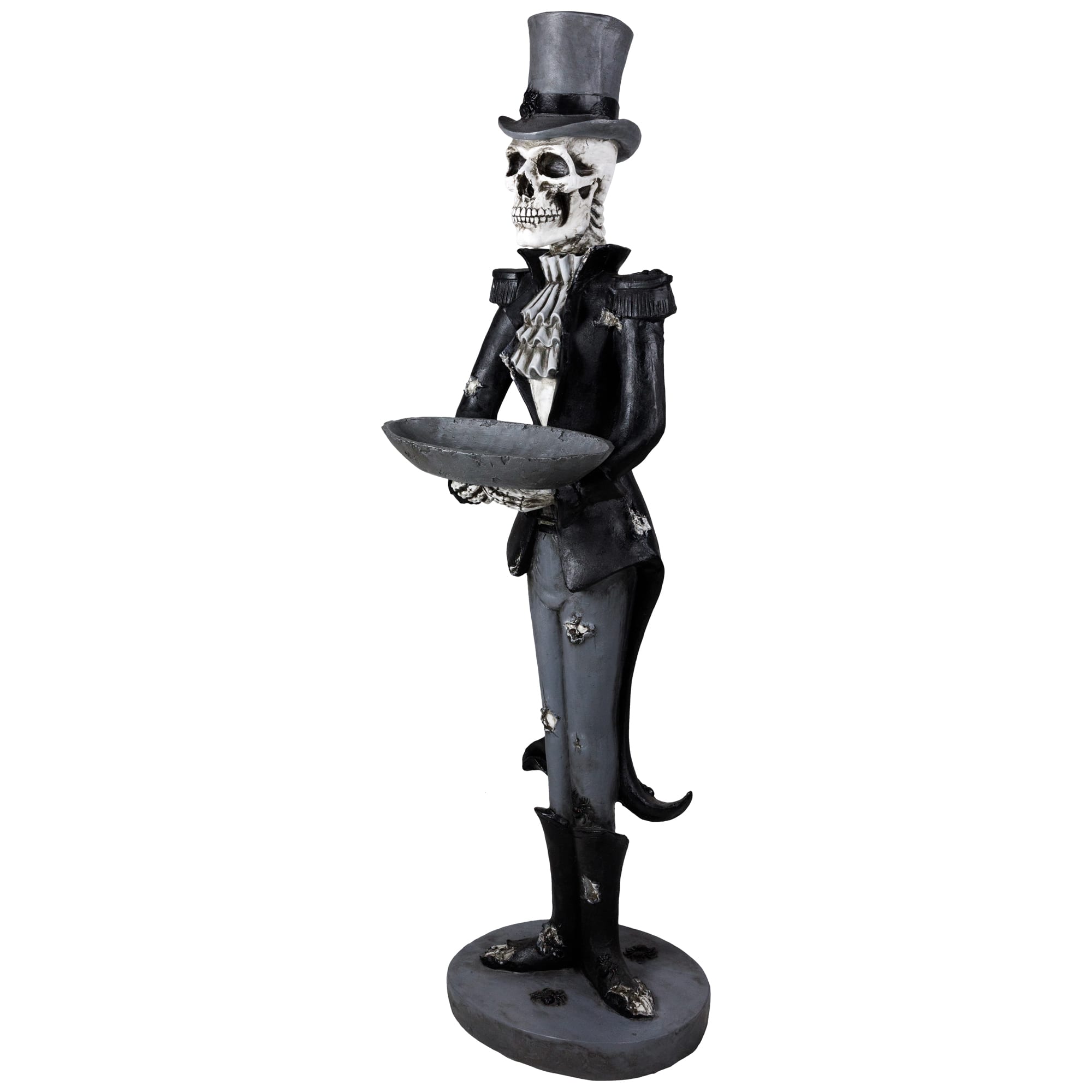 Skeleton Butler Holding Tray Halloween Figure - 4.5&#x27;