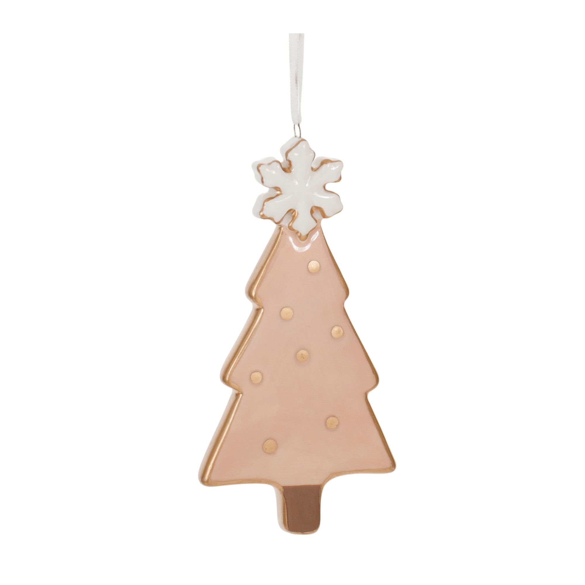 4&#x22; Ceramic Pine Tree Ornaments Set