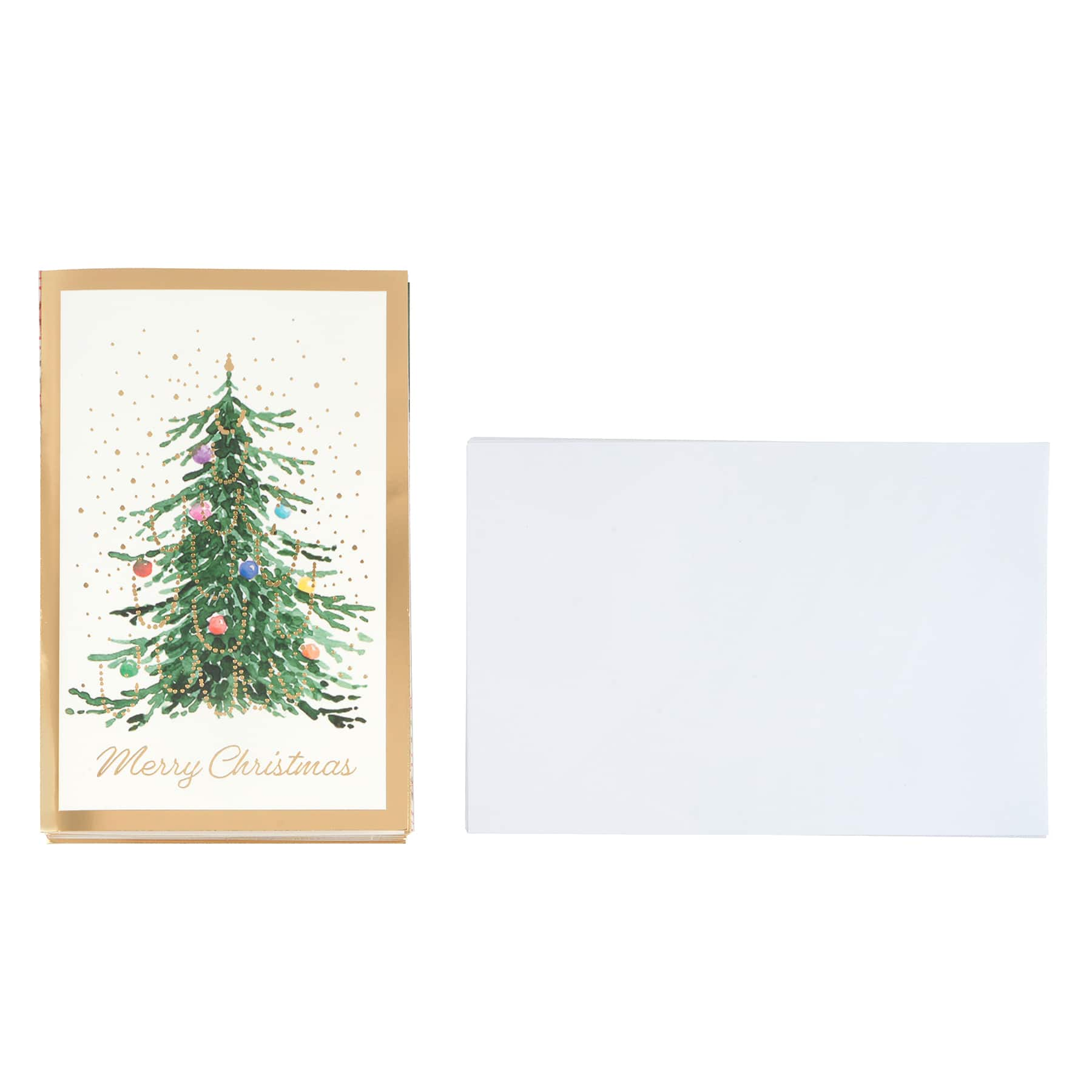 Gold Border Christmas Tree Box of Cards by Recollections&#x2122;