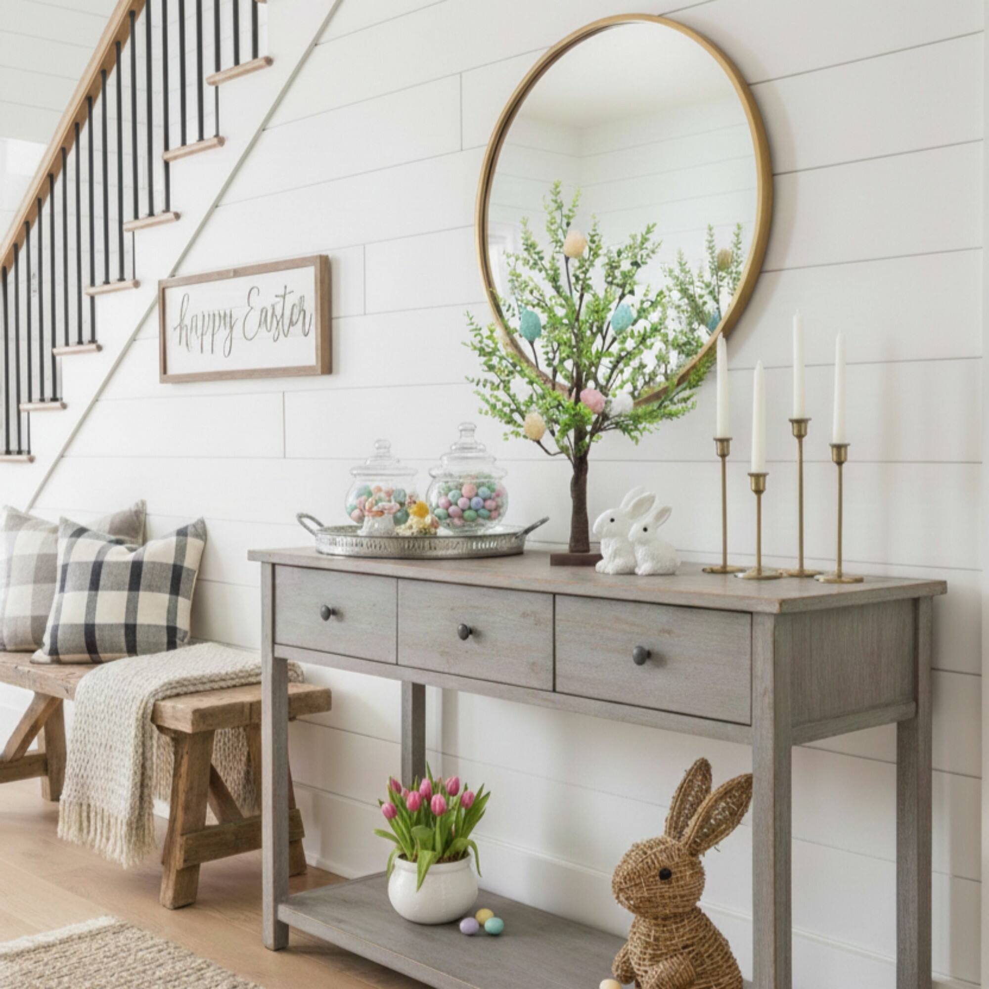 2ft. Pre-Lit Artificial Easter Egg Twig Tree with Greens and 24 Warm White LED Lights