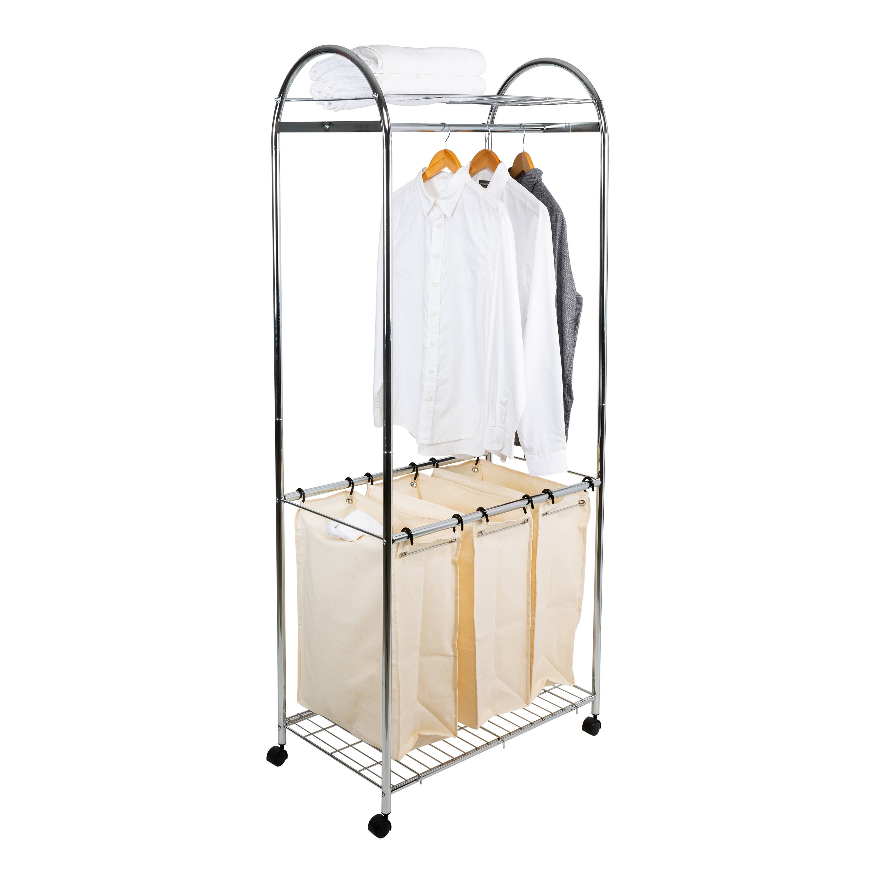 Organize It All Laundry Sorter With Canvas Bags