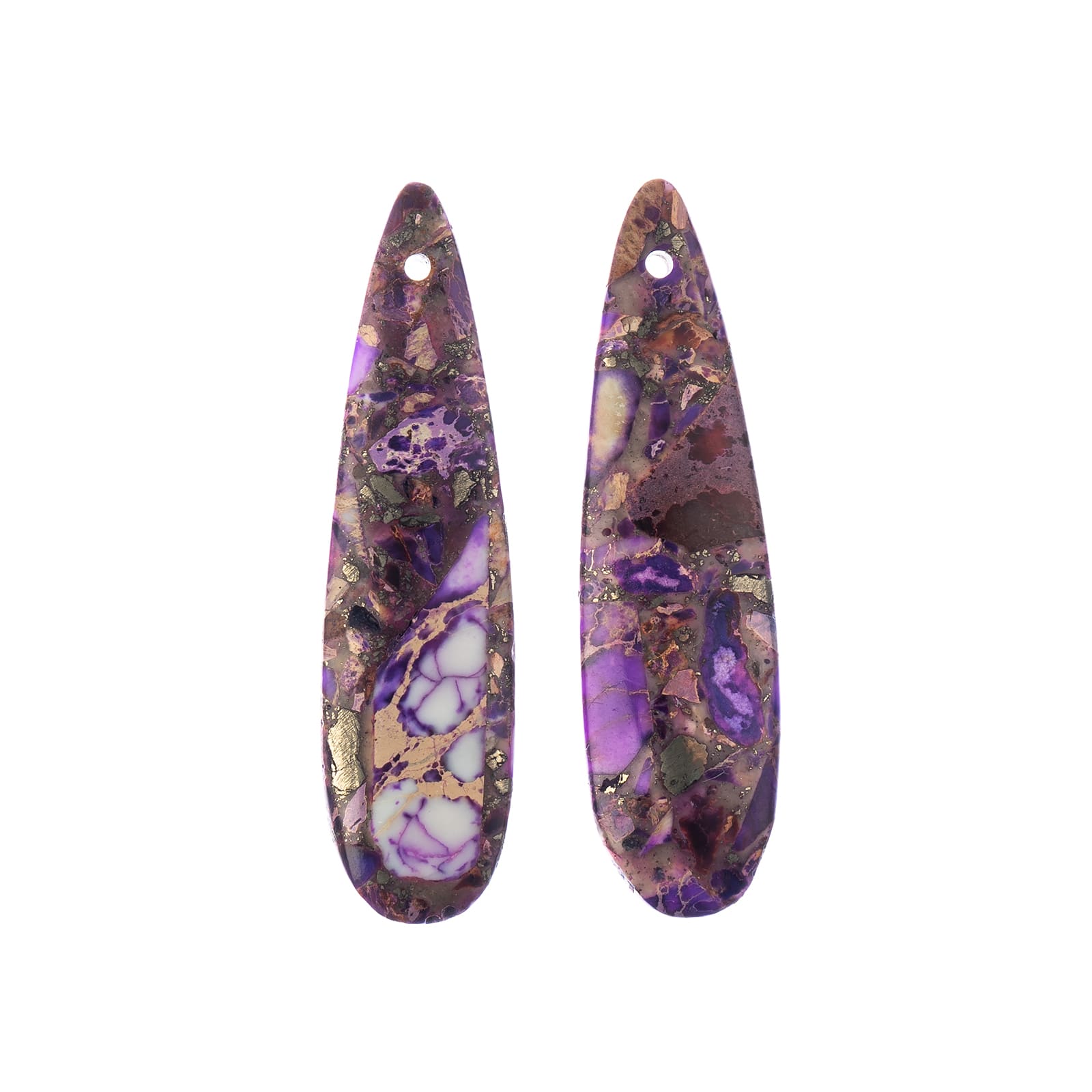 John Bead Earth&#x2019;s Jewels Imperial Jasper Teardrop Pendant Slices, 2ct.